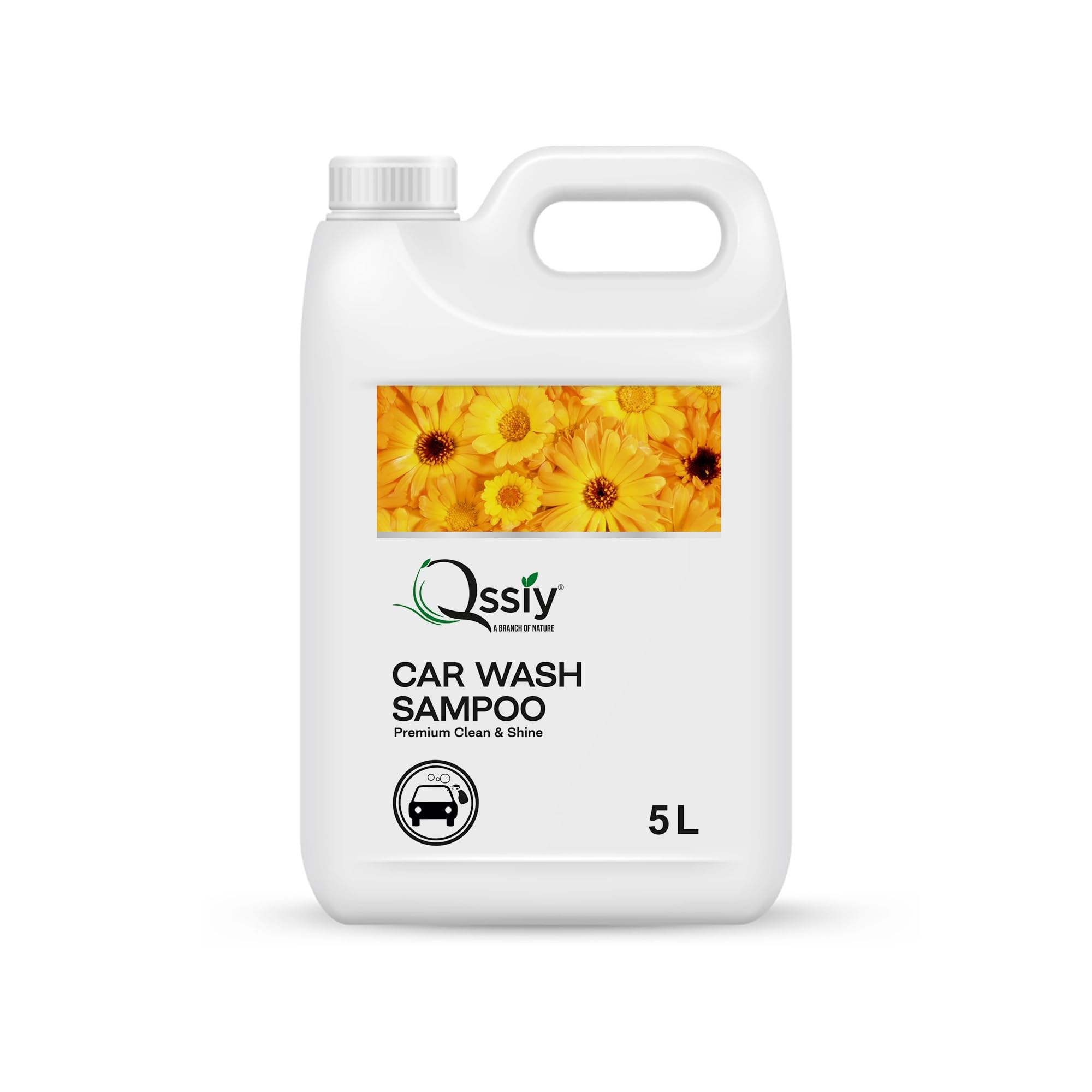 Qssiy Car Wash Shampoo 5L Lemon, Ph Neutral High Foam, Paint Safe For Cars & Bikes, Hand Wash & Foam Cannon