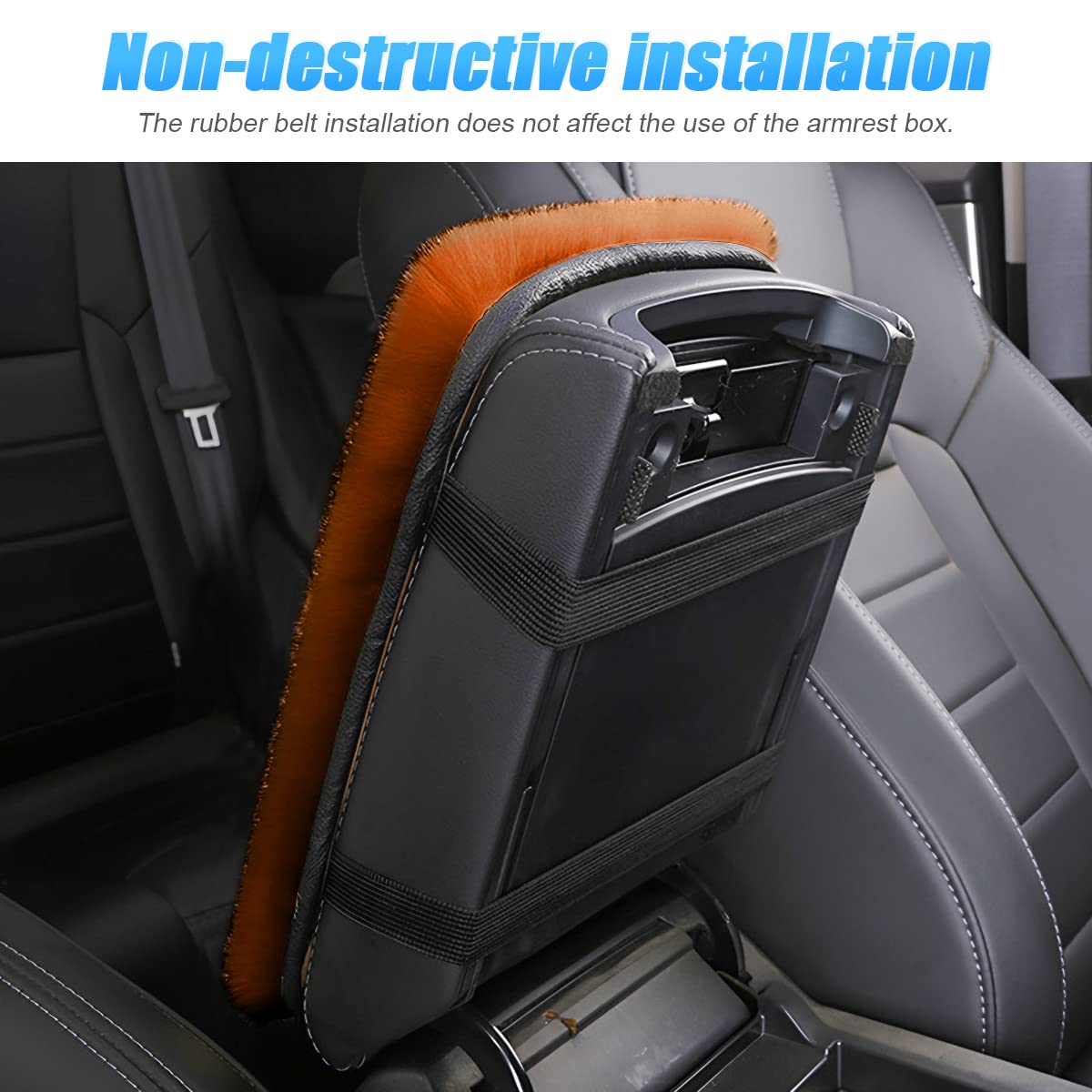 Fluffy Car Armrest Cover, Universal Car Center Console Pad, Car Armrest Seat Box Cover Decor Accessories For Women Men, Armrest Seat Box Cover Protector For Most Vehicle, Suv, Truck, Car (Brown)