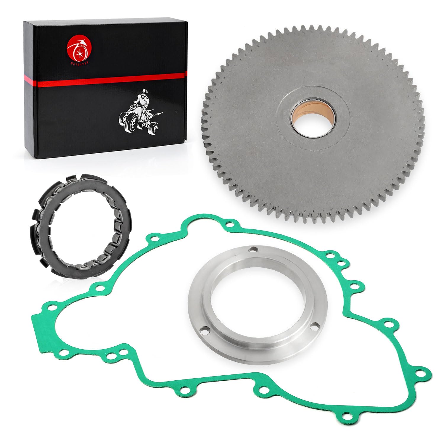 MOTO1988 Starter Clutch Kit with One Way Bearing & Idler Gear 76T for Polaris RZR Ranger General XP 2015-2023 Model 1205021