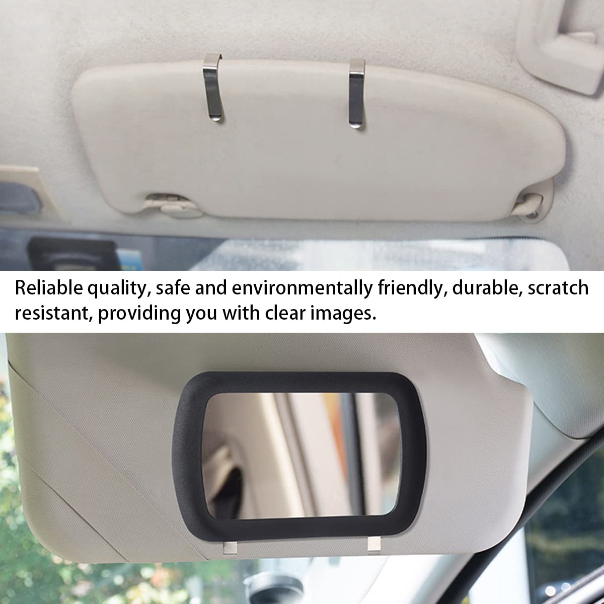 AUCELI Sun Visor Mirror, Car Makeup Vanity Mirror, Clip on Rear View Sun Shading Mirror for Women, Deluxe Portable Car Visor Cos