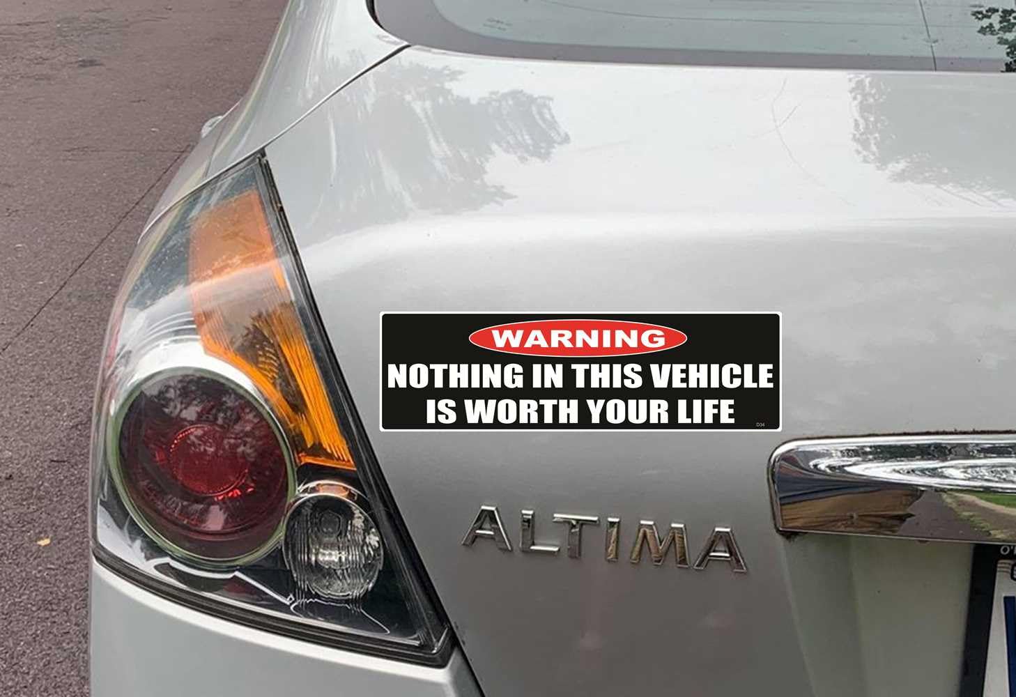 Gear Tatz - Warning, Nothing In This Vehicle Is Worth Your Life - Bumper Sticker - 3 X 10 Inch - Professionally Made In Usa - Vi