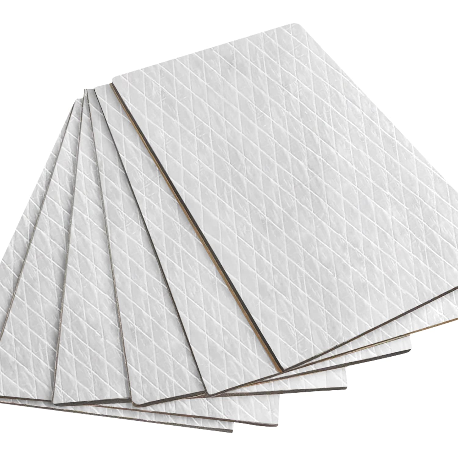 Gosche 197Mil 16 Sqft Sound Deadening Mat, 5Mm Sound Deadening Heat Shield Insulation Mat With Self-Adhesive Pe Foam Dampening Material For Car Hood Trim Roof Door 9.8'X 15.7'(15-Piece)