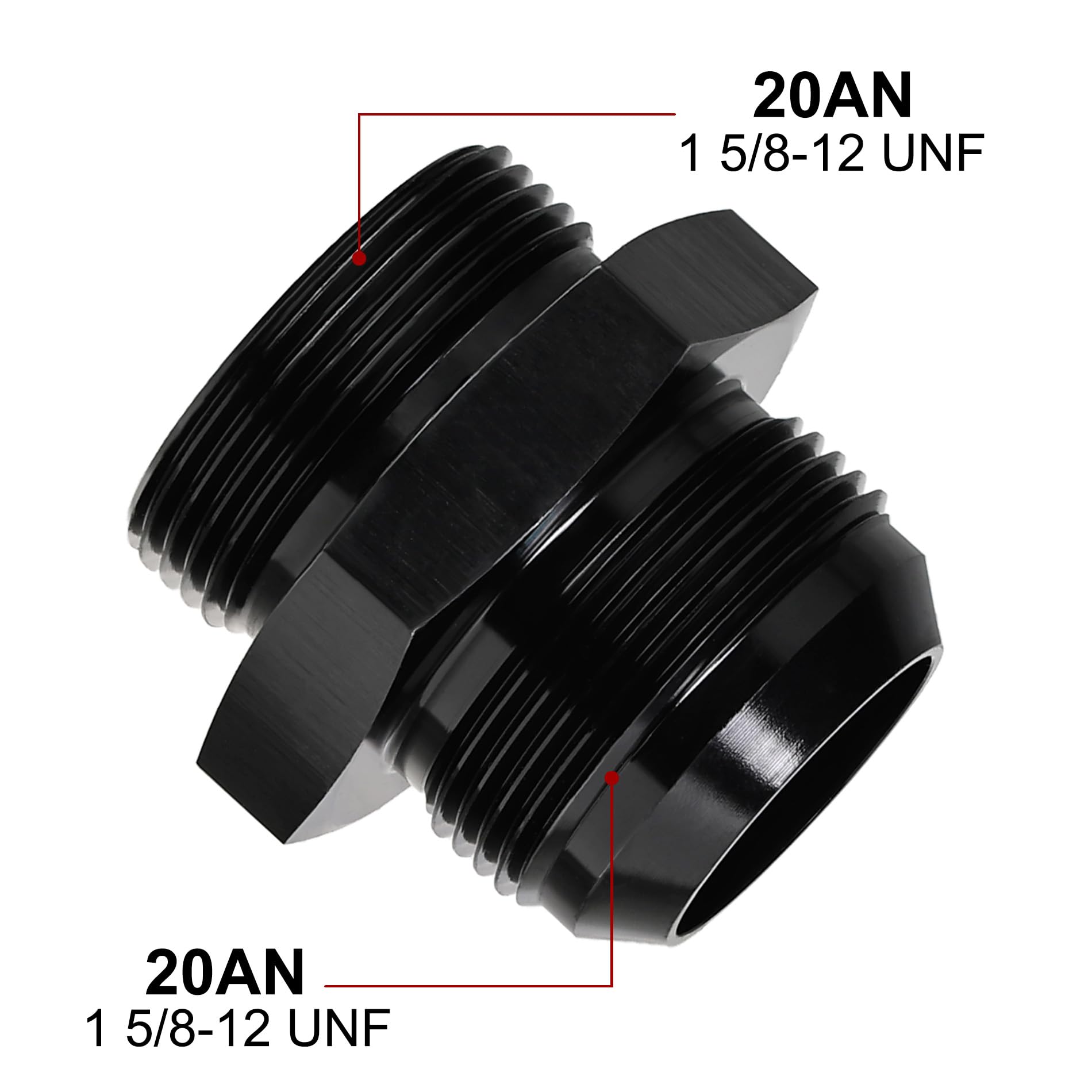 Evil Energy 20An Flare To 20An Orb Male Fuel Rail Adapter Fitting Black 2Pcs