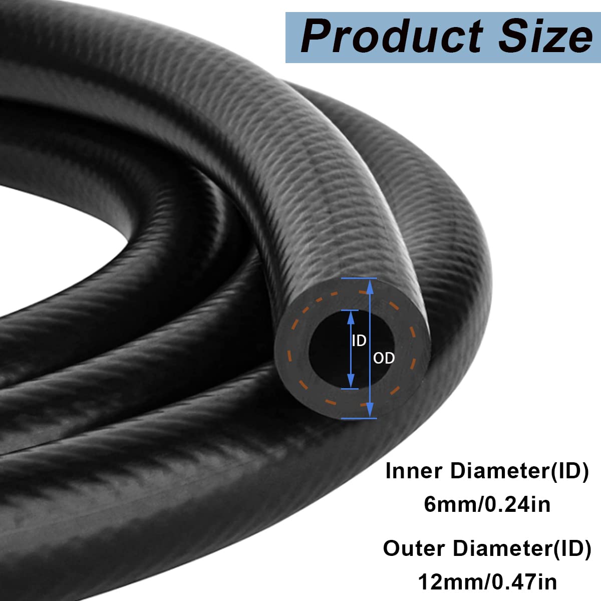 Tnisesm 1/4''(6Mm) Inch Id Fuel Line Set, 2 Meter / 6-Foot 1/4Fuel Line + 2Pcs 1/4 Inch X 5/16 Inch Gas Inline Fuel Filters With