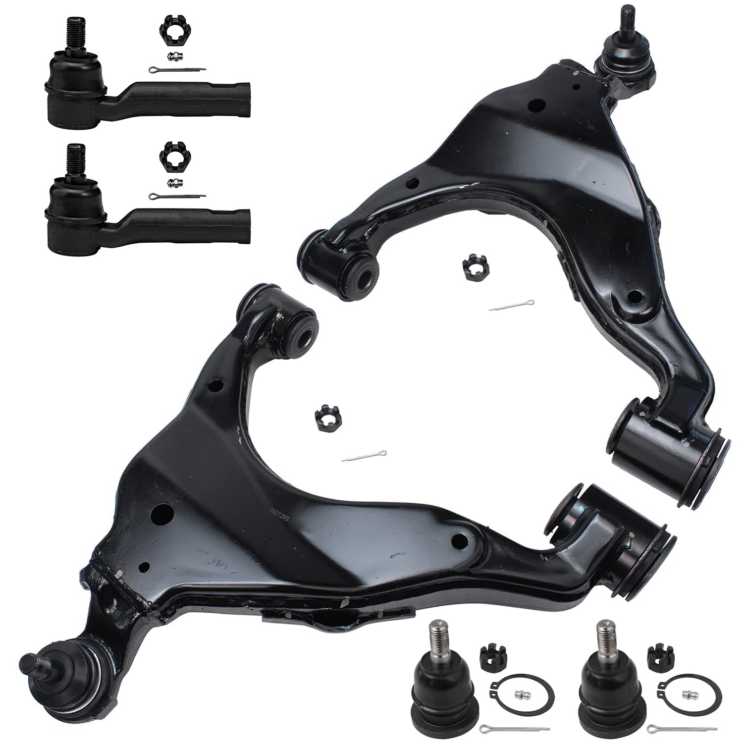 Detroit Axle - 4WD Front End Control Arms Kit for 2005-2015 Toyota Tacoma, 2 Lower 2 Outer Tie Rods Upper Ball Joints 2006-14 Re