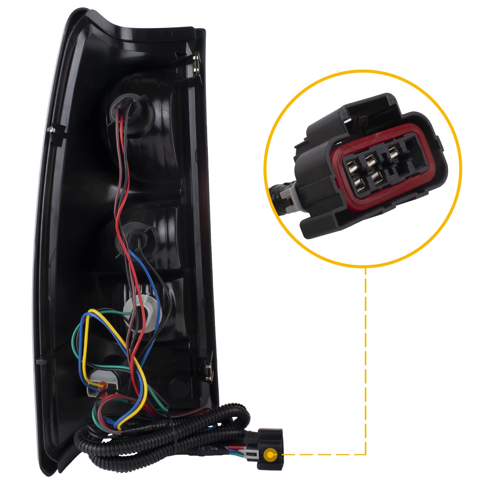 Boine Compatible With 2003 2004 2005 2006 Chevy Silverado 1500 2500 3500 Driver And Passenger Side Tail Light - Bulb And Harness