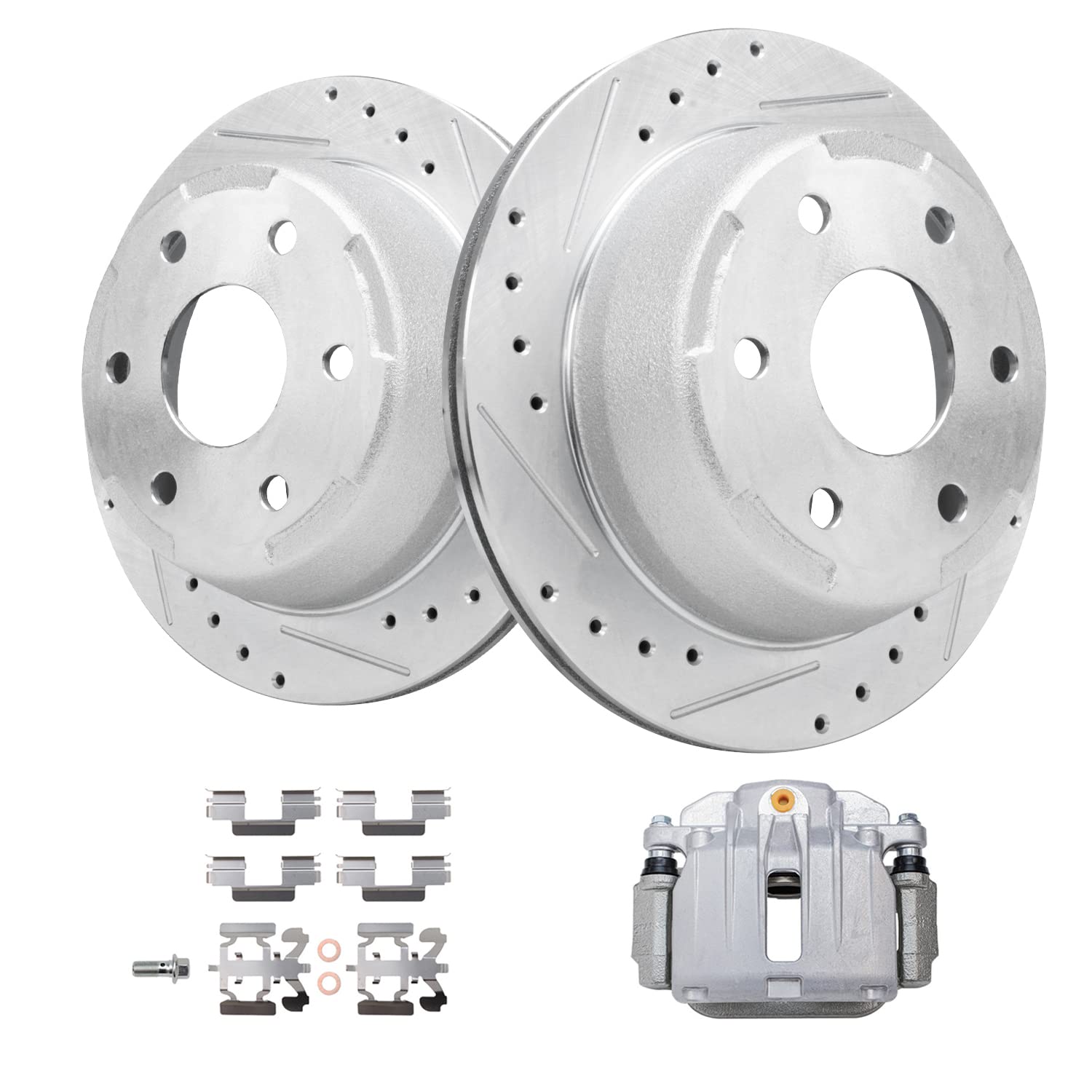 Detroit Axle - Rear Brake Kit for Chevy GMC Silverado Sierra Suburban Yukon XL 1500 Astro Tahoe Safari Drilled & Slotted Brakes 