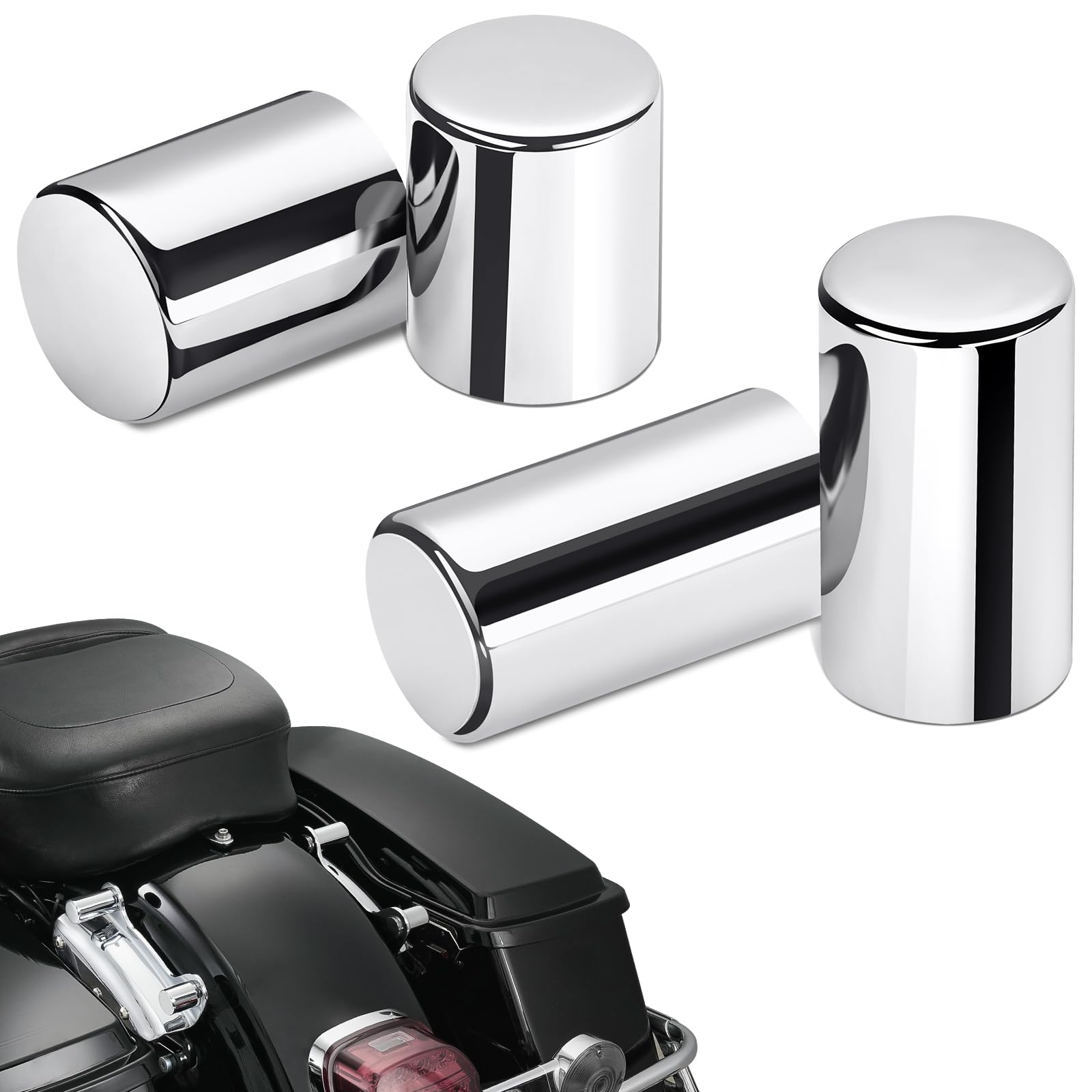 Amazicha Chrome Docking Hardware Covers Kit 4 PCS Compatible for Harley Davidson Touring Street Glide, Electra Glide, Road Glide