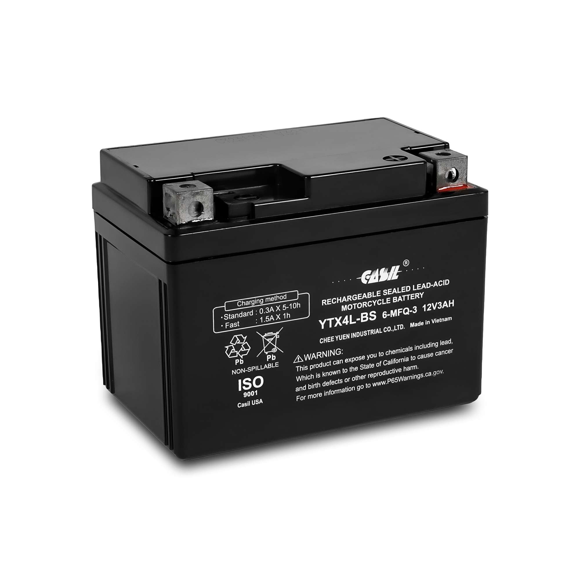 Ytx4L-Bs 12V 3Ah 50 Cca Power Sport Sla Battery - Casil Battery
