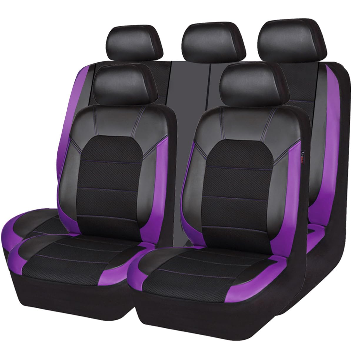 Car Pass Leather Seat Covers, Breathable Universal Car Seat Cover Full Set For Cute Women Girly,Super 5Mm Composite Sponge Insid