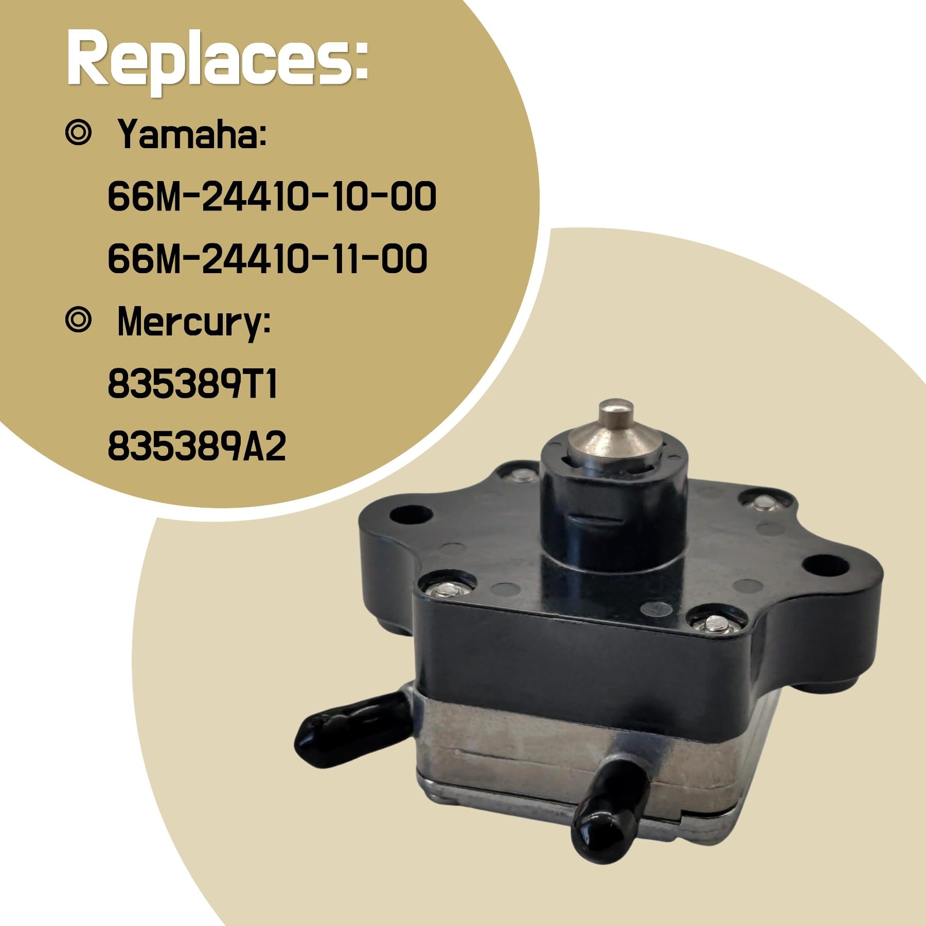Jlm Marine 66M2441011 Fuel Pump For Yamaha 9.9 13.5 15 Hp And Mercury 8 9.9 13.5 15 Hp Outboard Motors 835389A2 66M-24410-10
