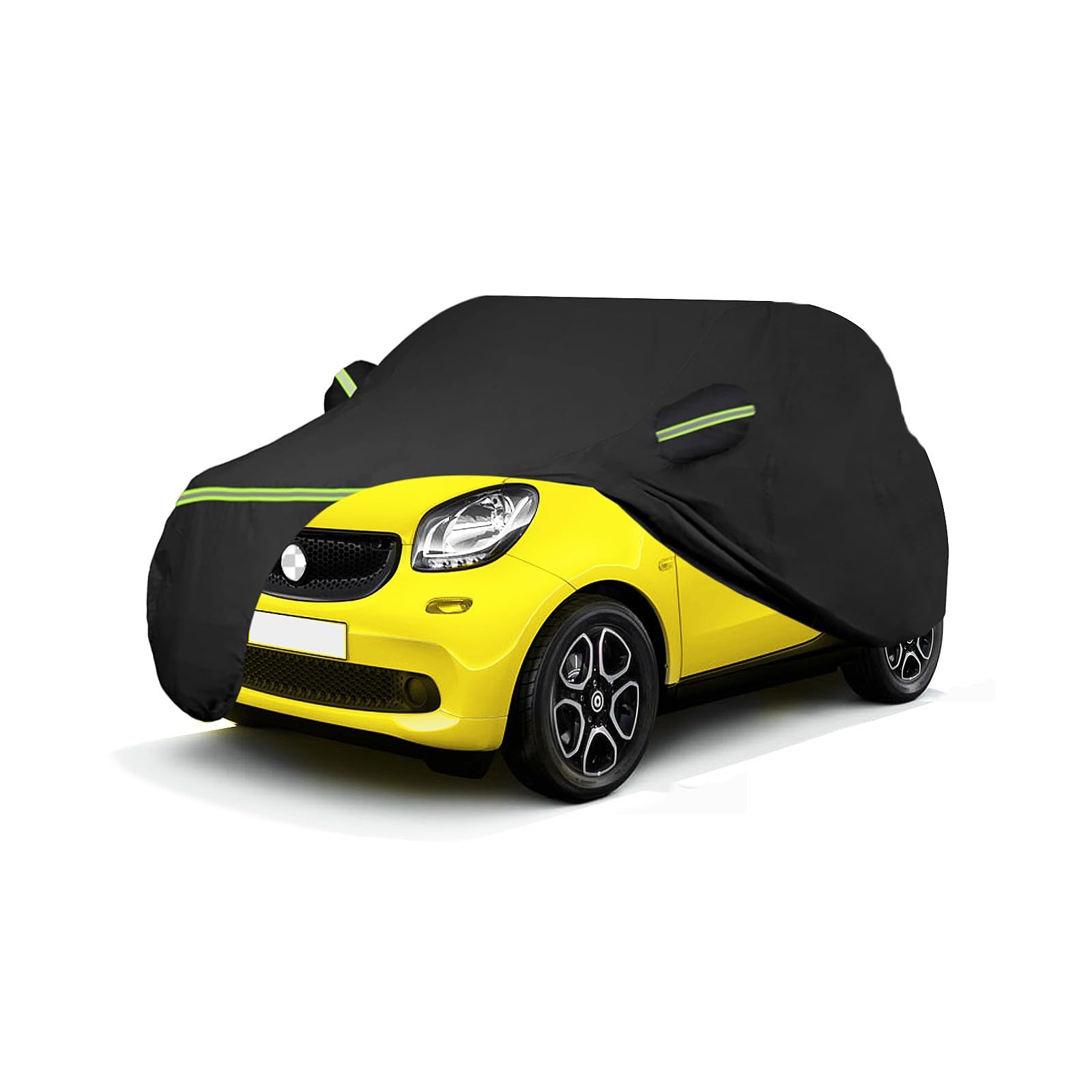 Waterproof Car Covers For 2007-2023 Smart Fortwo W451/C453/A453(Black) 210T Custom 6 Layers Heavy Duty Waterproof All Weather Pr