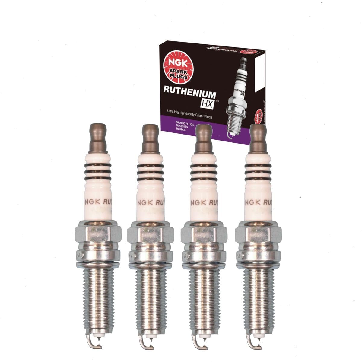 4 pc NGK Ruthenium HX Spark Plugs compatible with Nissan Rogue 2.5L L4 2008-2018