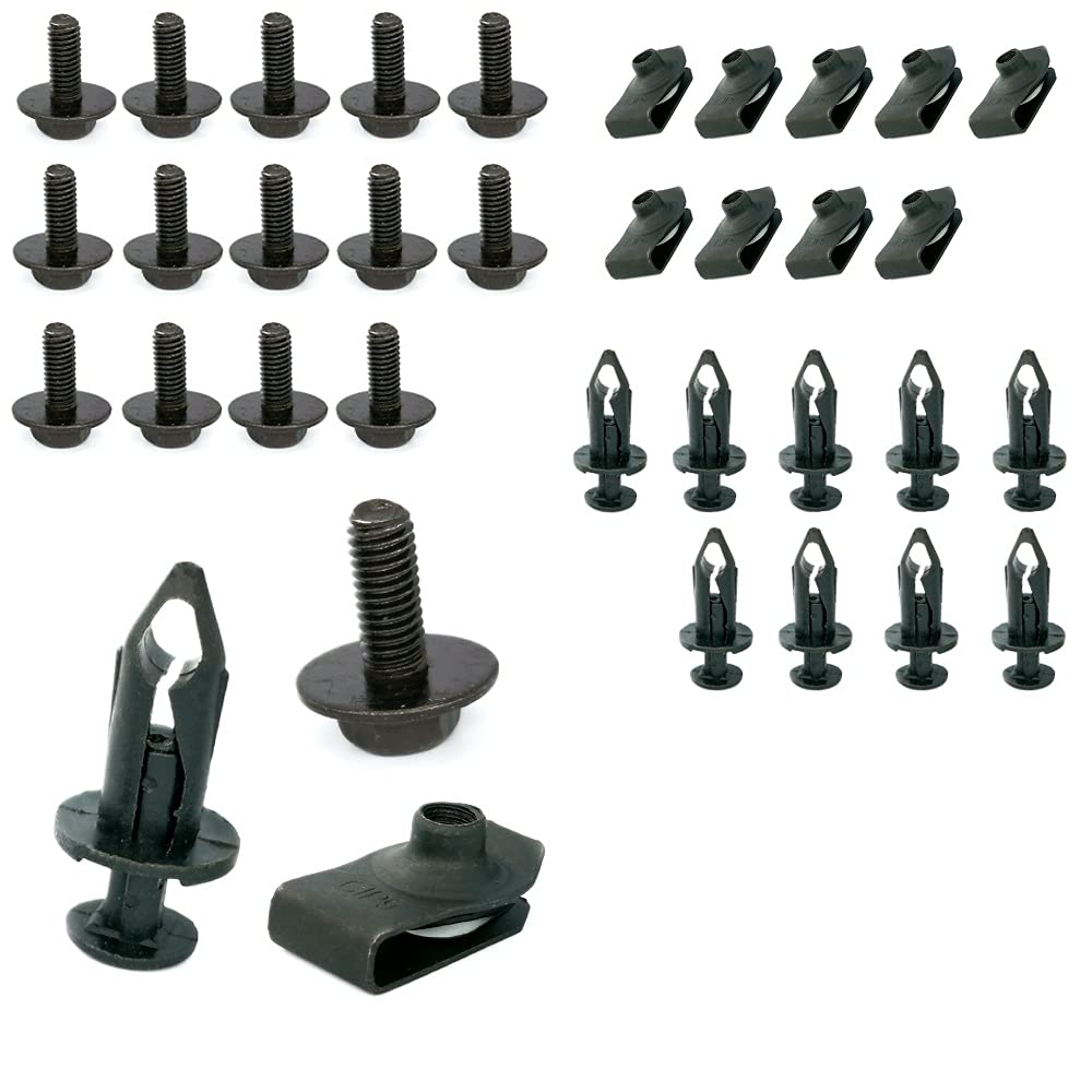 Mean Mug Auto 6915-6119A 35X Engine Under Cover Body Bolts Splash Shield Guard Retainer Bumper Fender Liner Fastener Rivet Clips