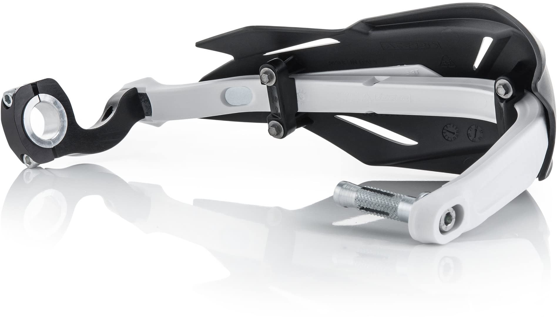Acerbis 22397.315 Moto Hand Guards, Black/White, Size Unifit