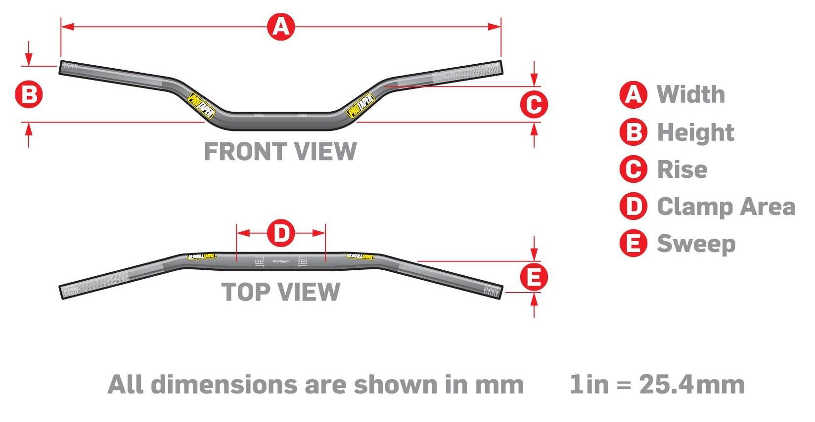 Pro Taper Se Series 7/8'' Standard Handlebars - Cr High/Jet Black