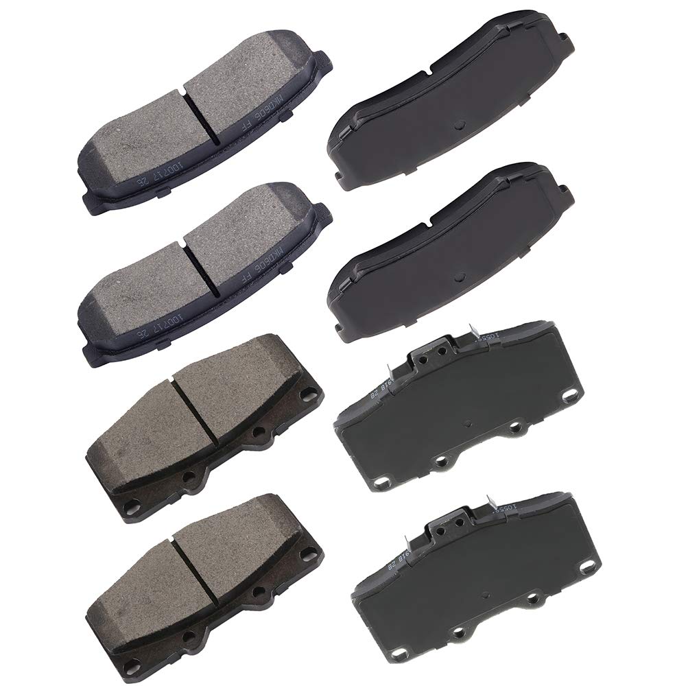 Cciyu D410 D606 Front & Rear Professional Ceramic Brake Pads Set Fit For 1996-1997 For Lexus Lx450,1993-1997 For Toyota For Land