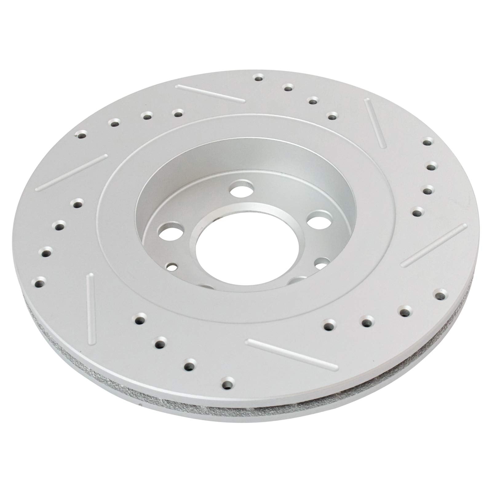 Trq Front Performance Brake Rotors Set Premium G-Coated Cross Drilled & Slotted Compatible With 1998-2010 Volkswagen Beetle 1999