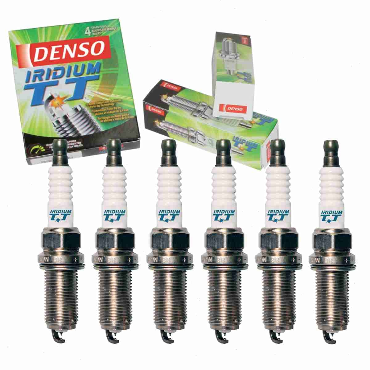 6 pc DENSO Iridium TT Spark Plugs compatible with Toyota FJ Cruiser 4.0L V6 2007-2013