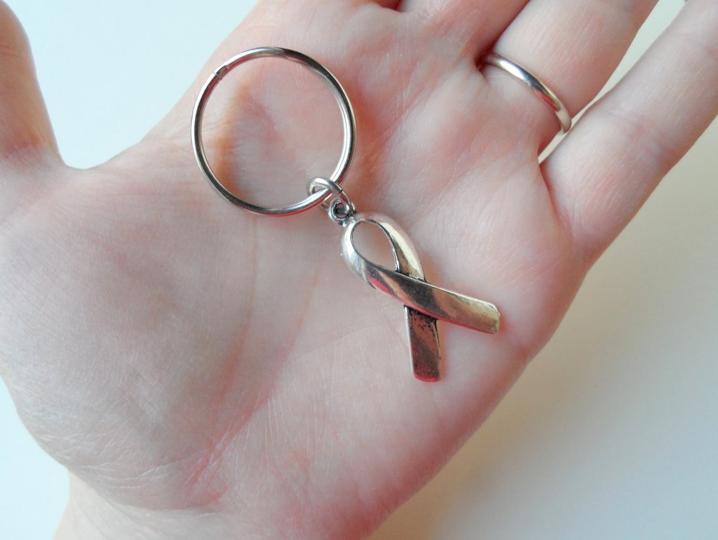 Jewelryeveryday Cancer Awareness Ribbon Keychain - Carry With You Hope And Strength