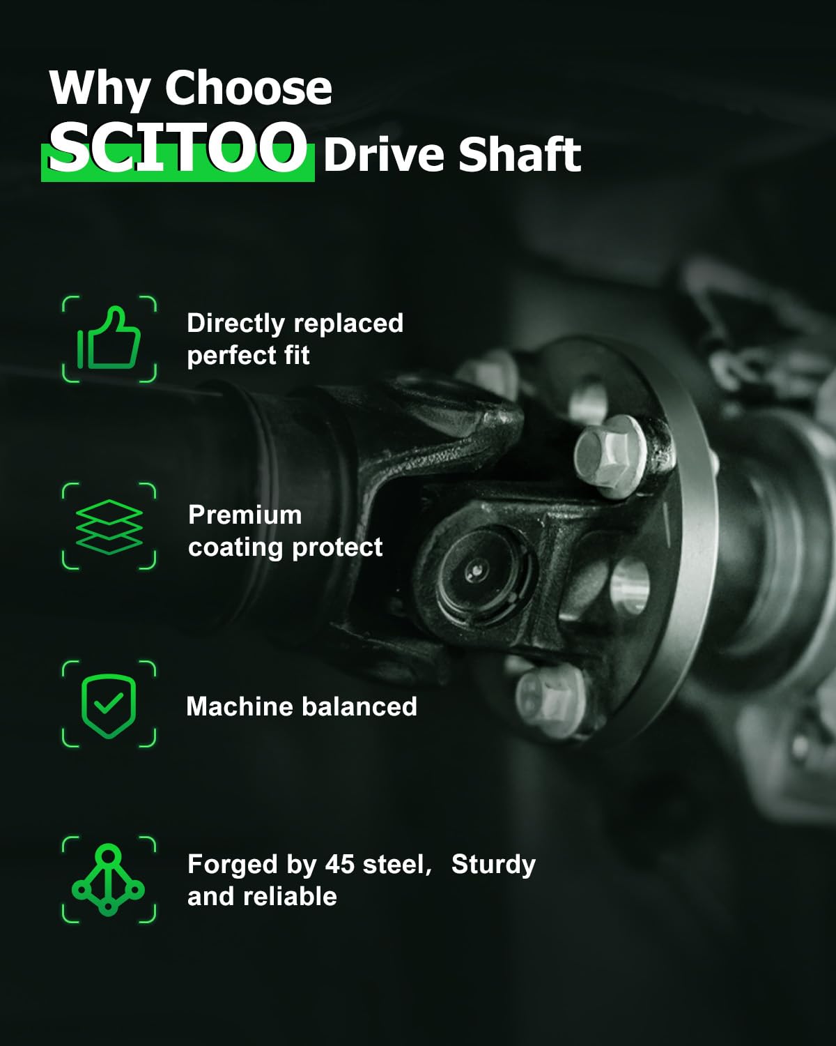 Scitoo?60''?Steel Rear Driveshaft Assembly Drive Shaft Prop Shaft Compatible For Kia Sorento 2003-2006,Oe# 491003E400 491003E450