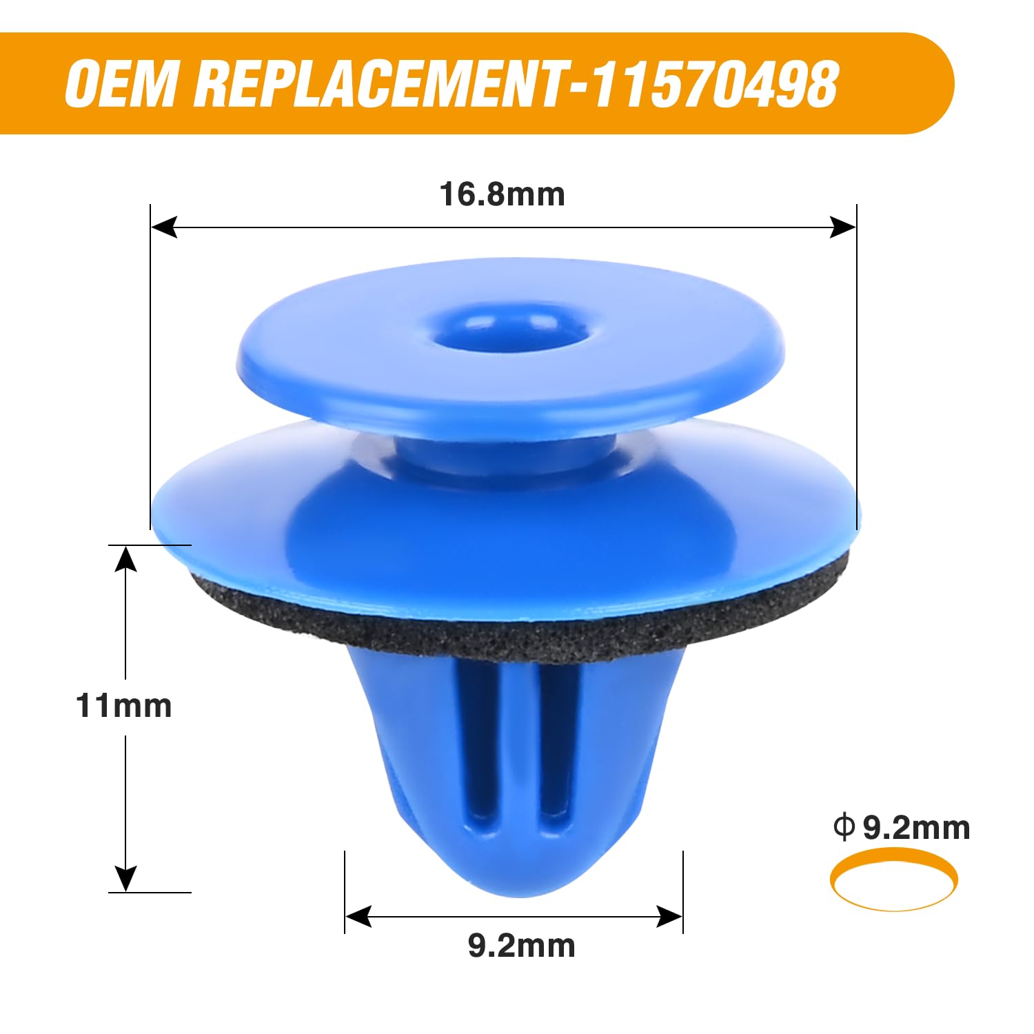 Gooacc 50Pcs Blue Nylon Wheel Arch Opening Moulding Exterior-Wheel Fender Flare Moulding Clips Retainers With Sealer Compatible
