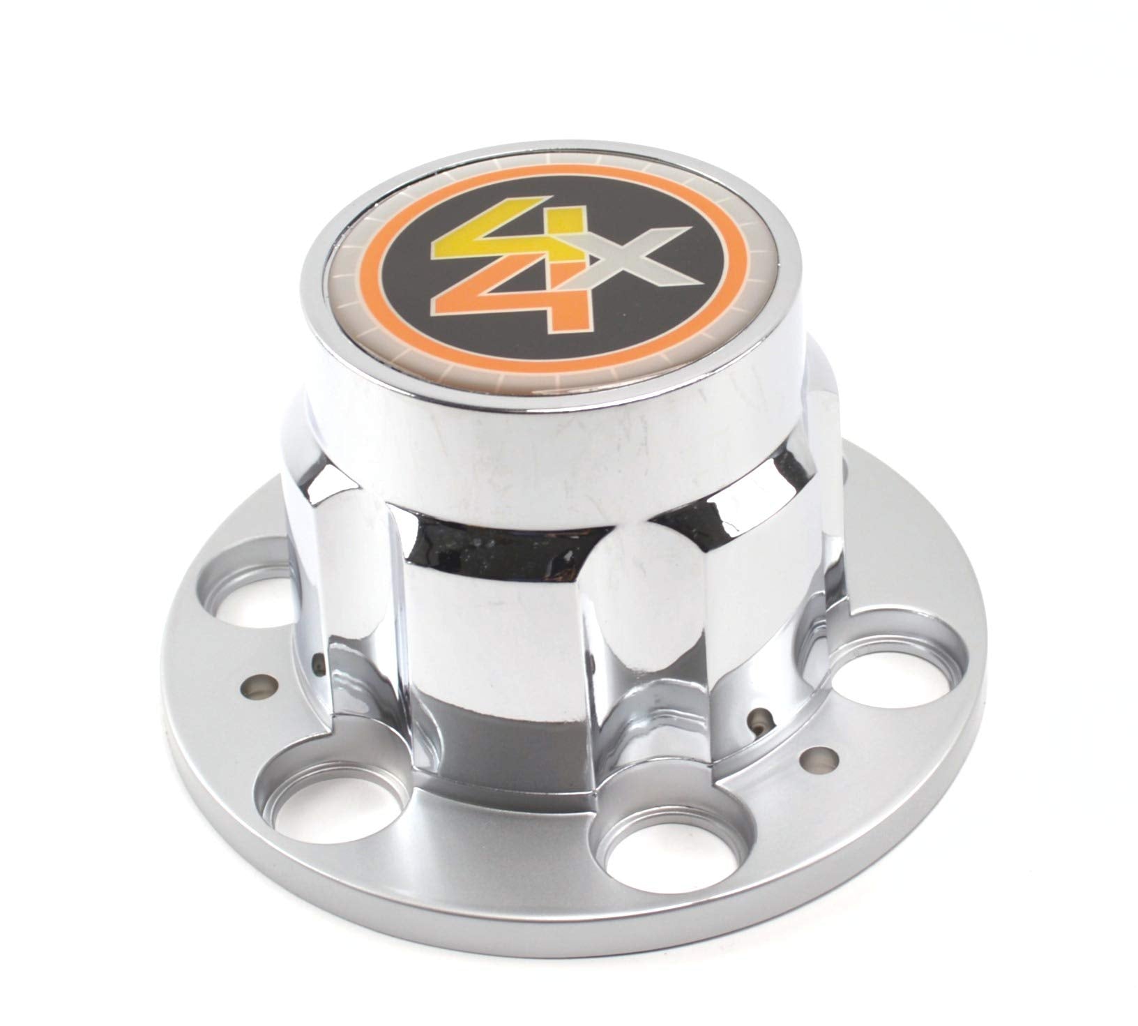 BB Auto 6 Lug 15" Rally Wheel Center Caps Replacement for Chevrolet/GMC - Silver Chrome, 4x4 Emblem, Fits 2WD Trucks