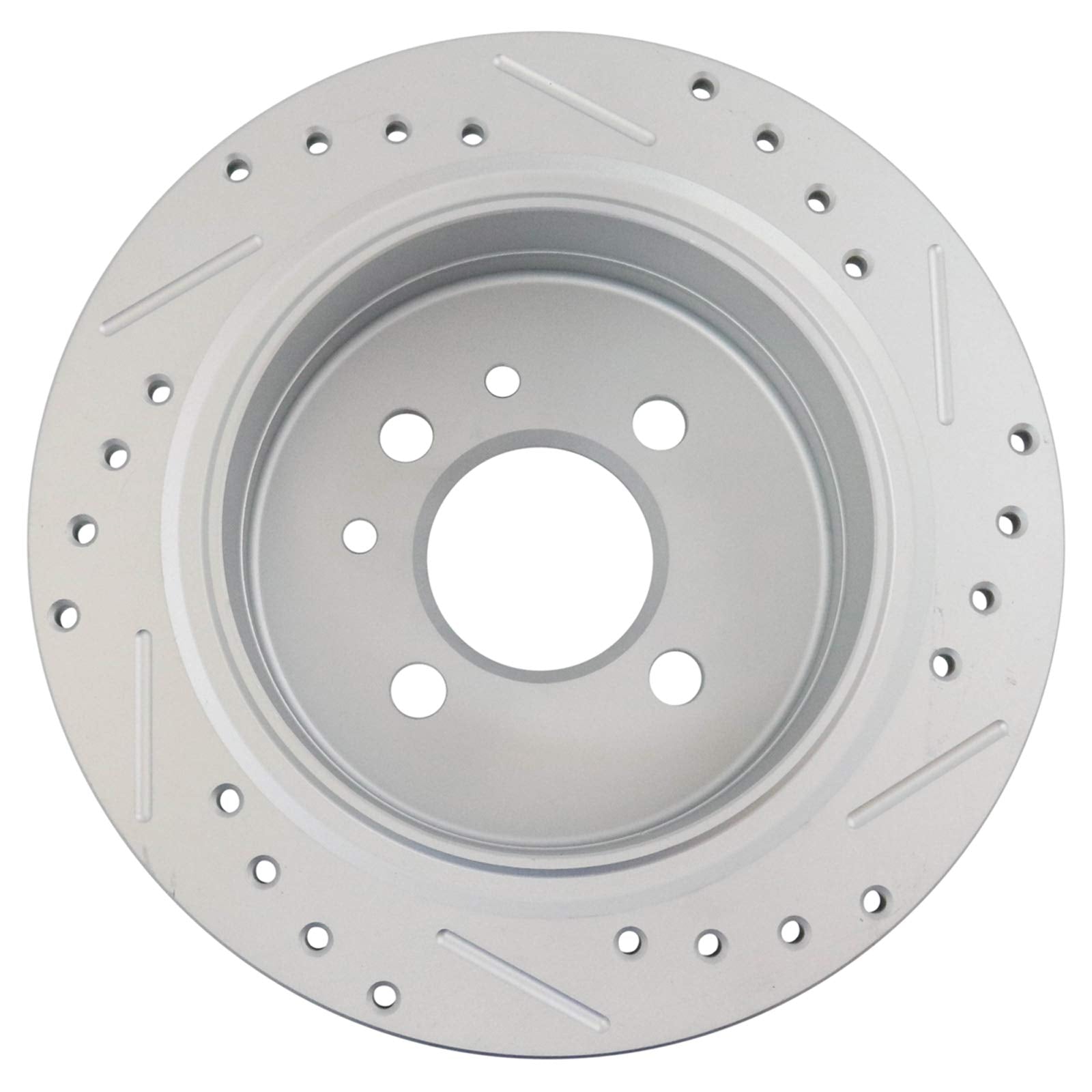 Trq Rear Performance Brake Rotors Set Premium G-Coated Cross Drilled & Slotted Compatible With 1991 Bmw 318I 1984-1987 325E 1987