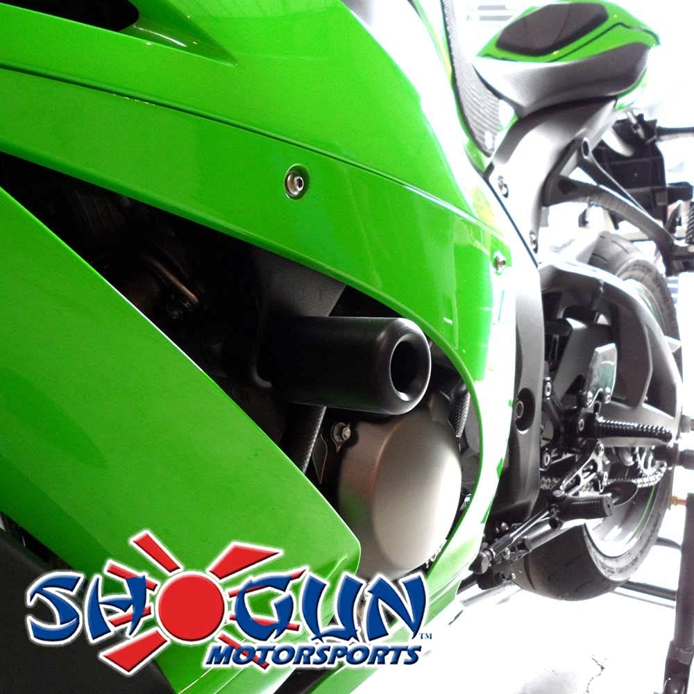 Shogun Kawasaki Zx10 Zx 10 Zx10R 2011 2012 2013 2014 2015 Black No Cut Frame Sliders - 750-4949 - Made In The Usa