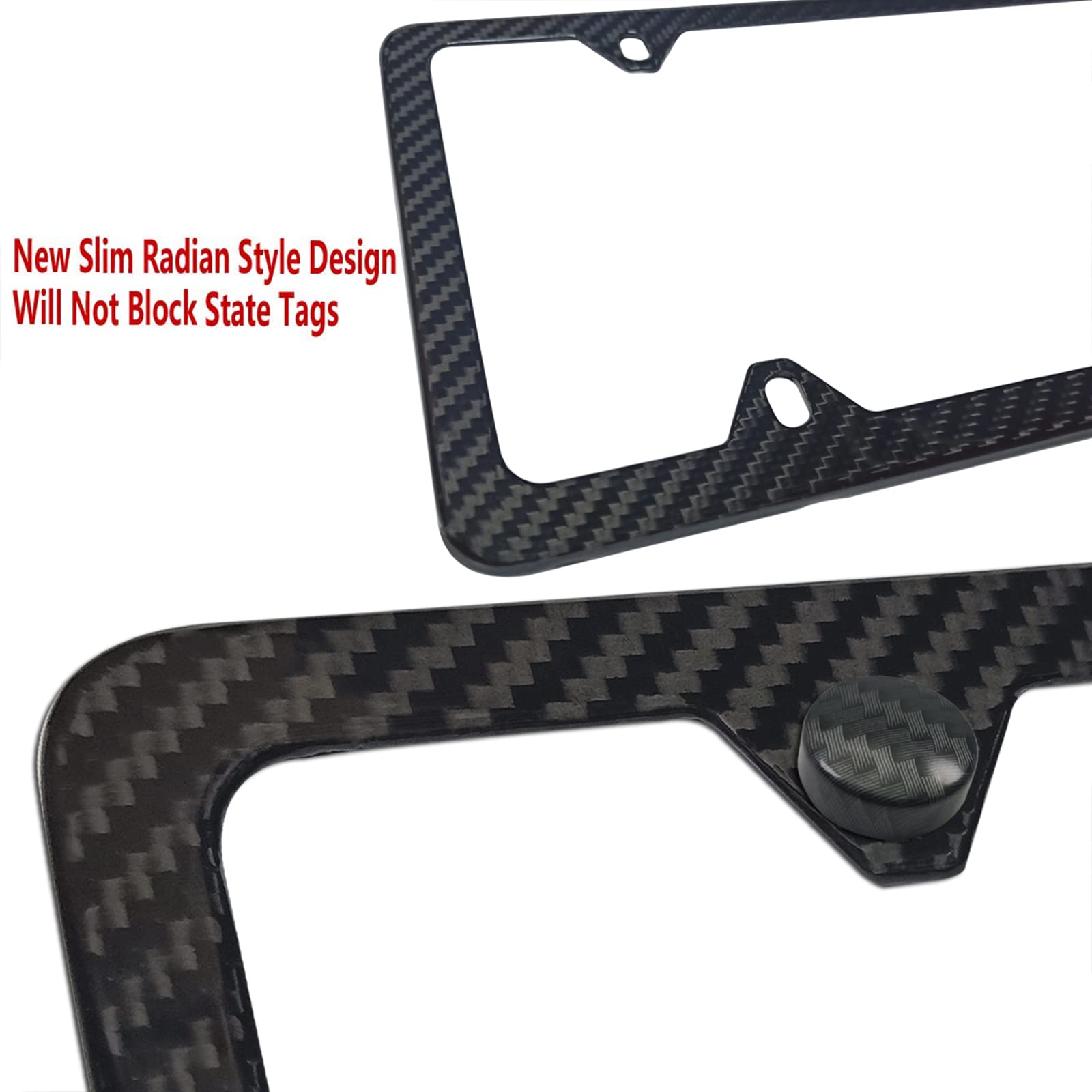 Bggtmo Carbon Fiber License Plate Frame-Stainless Steel License Plate Frames Handmade Covering 100% Real Carbon Fiber | Stainles