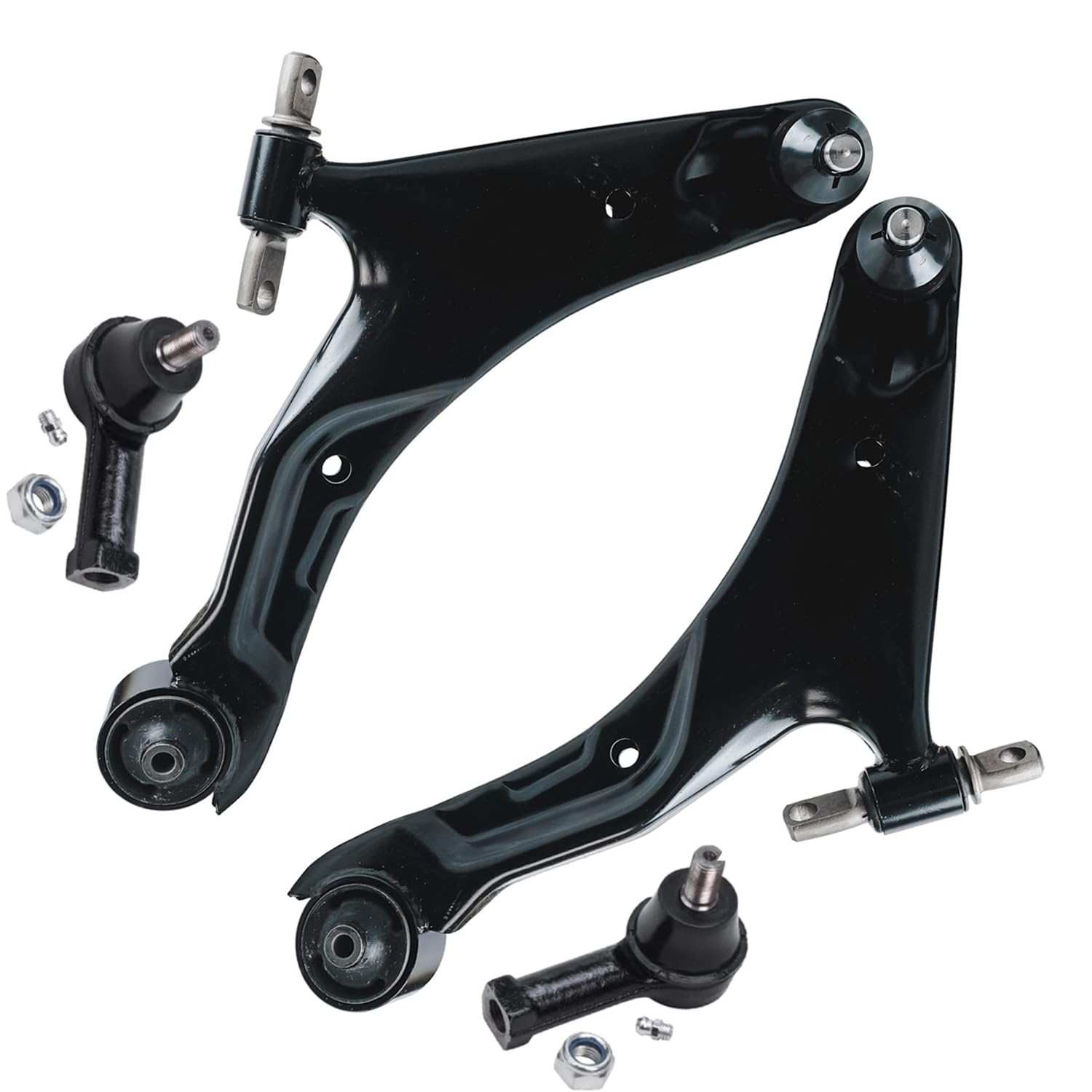 Detroit Axle - Front 4pc Control Arms Kit for 2001-2006 Hyundai Santa Fe, 2 Lower Control Arms w/Ball Joints 2 Outer Tie Rod End