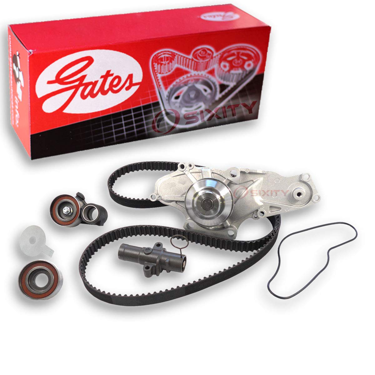 Gates PowerGrip Timing Belt Kit w Water Pump compatible with Acura MDX 3.5L 3.7L V6 2003-2013