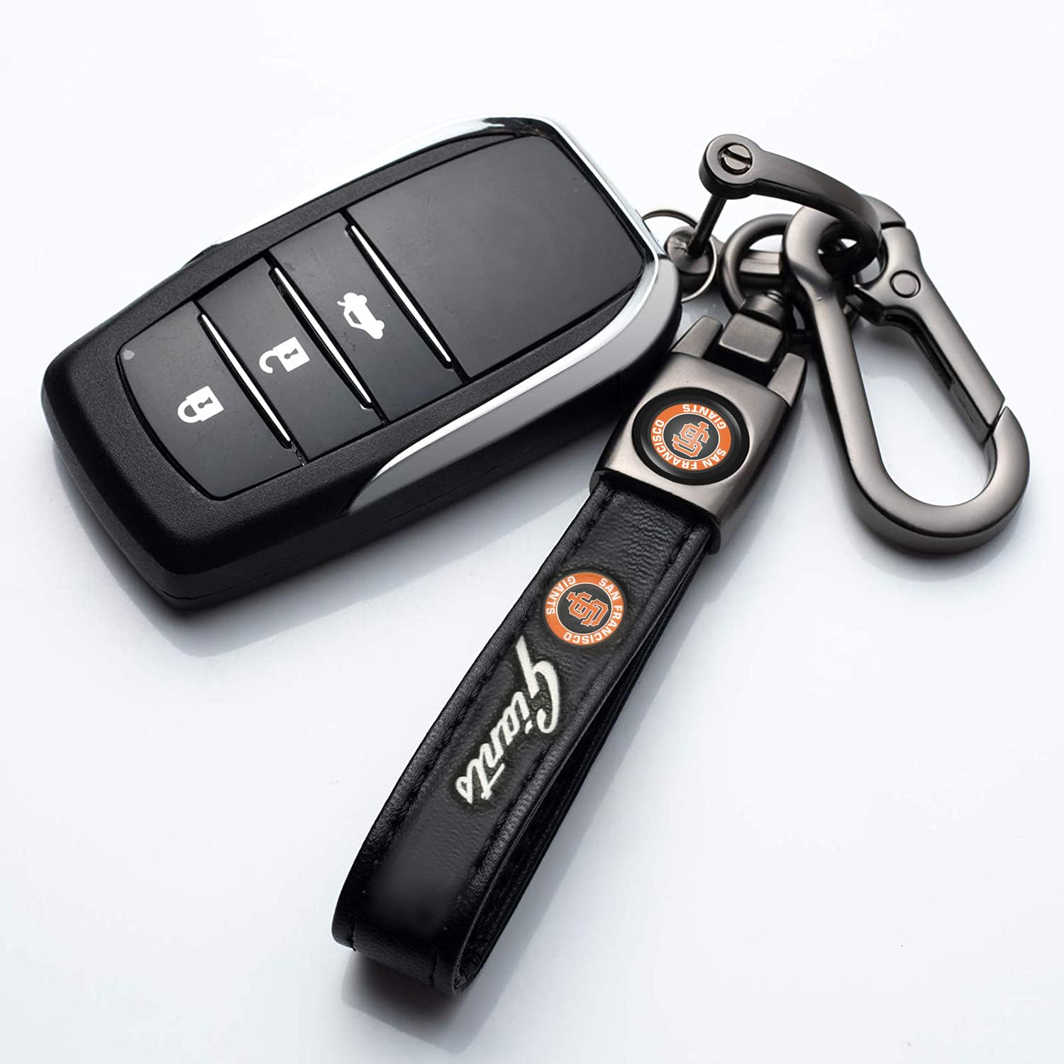Kaleduo Baseball Fans Car Keychain Keyring, Leather Car Key Chain Compatible With San Francisco Giants Baseball Fans,Delicate Gi