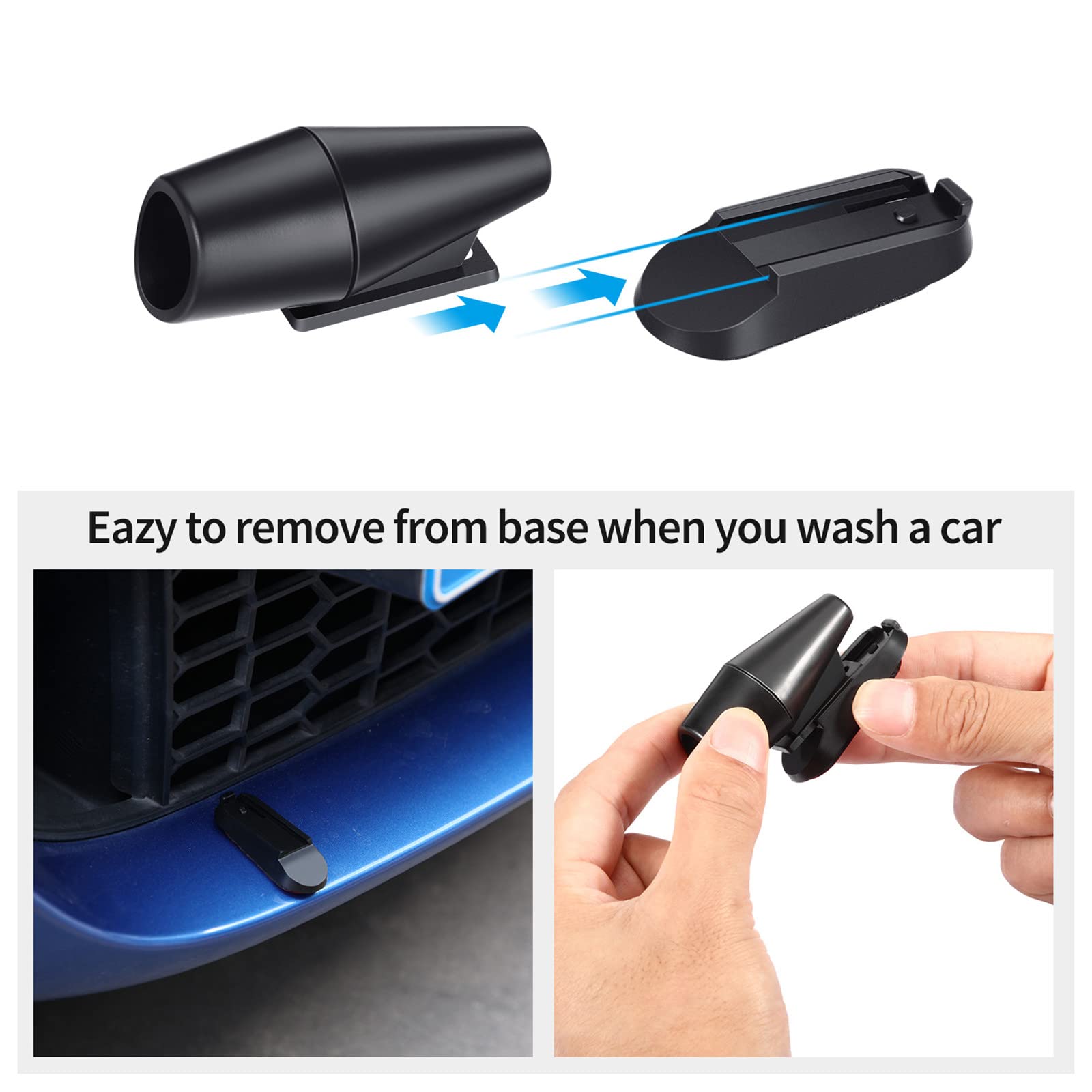 Frienda Deer Whistles - 10 Pack Car Animal Alert Devices, Black, Classic Style, Model Frienda-Deer Whistle-03