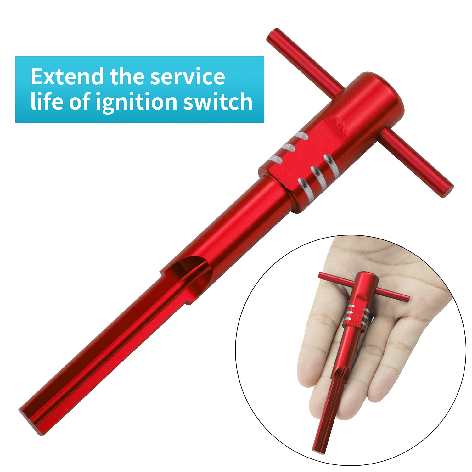 PEATOVIE Ignition Switch Housing Tool for 2014-2020 Harley Touring Models - Aluminum, Red