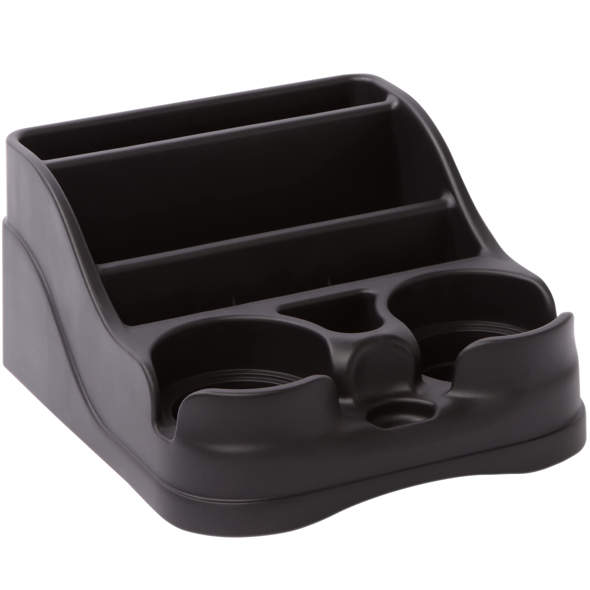 Moblorg Small Center Console For Cars, Trucks, Minivans, Suvs, Vehicle Organizer, Cup Holders, Recycled Plastic, Made In Usa (Black)