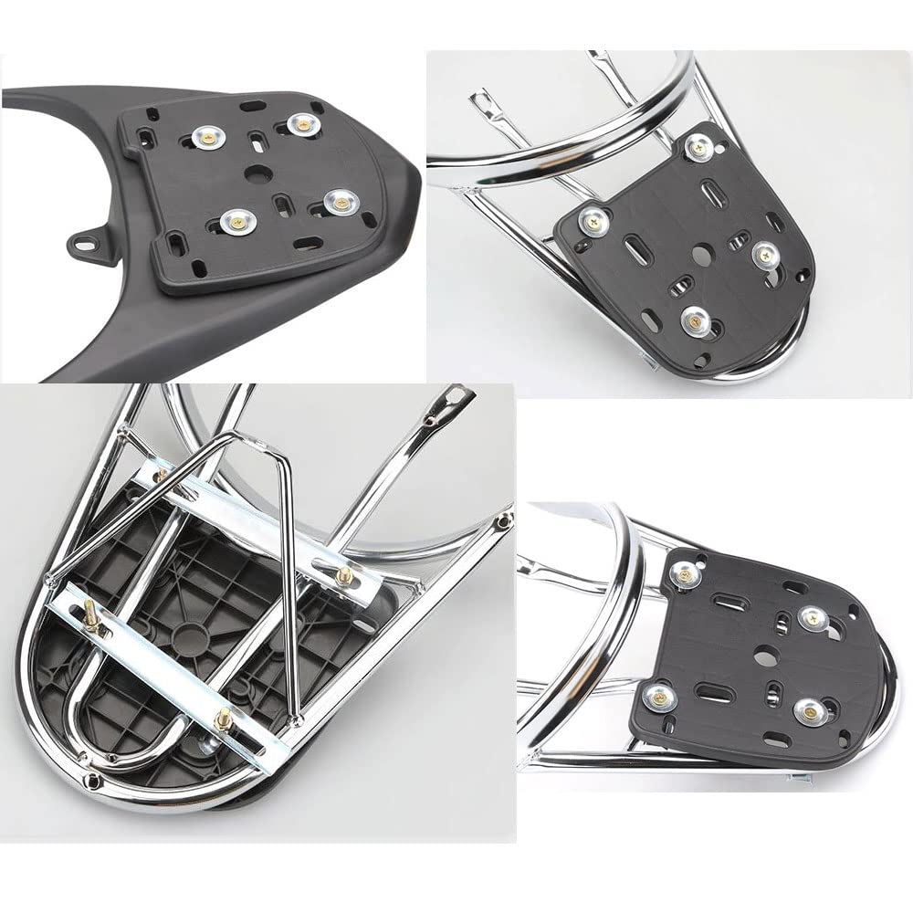 YehVeh Flat Mount Fitting Plate Adapter for Motorcycle Rear Luggage Rack Trunk Tail Box Top Cases Carrier Holder Shelf Quick Rel
