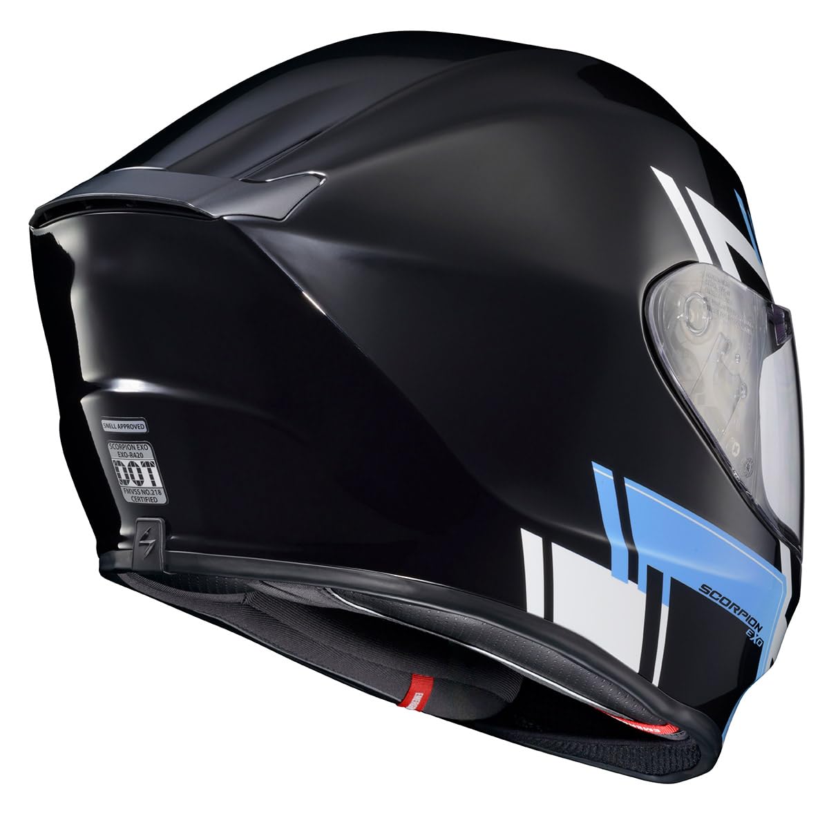 Scorpionexo R420 Full Face Adult Street Motorcycle Helmet With Bluetooth Ready Speaker Pockets Dot Snell Approved Pace (Blue - 2