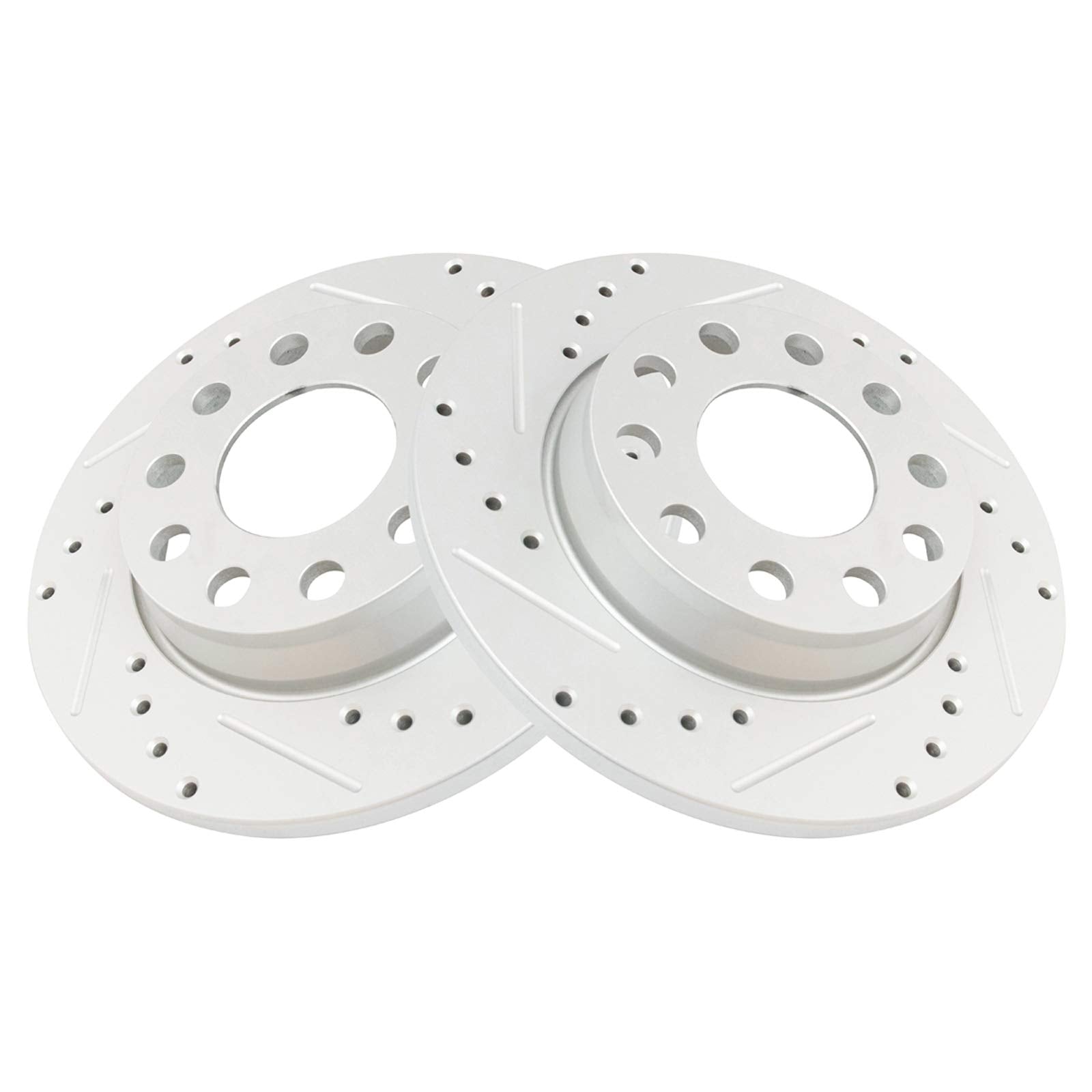 Trq Rear Performance Brake Rotors Set Premium G-Coated Compatible With 2002-2006 Audi A4 A4 Quattro