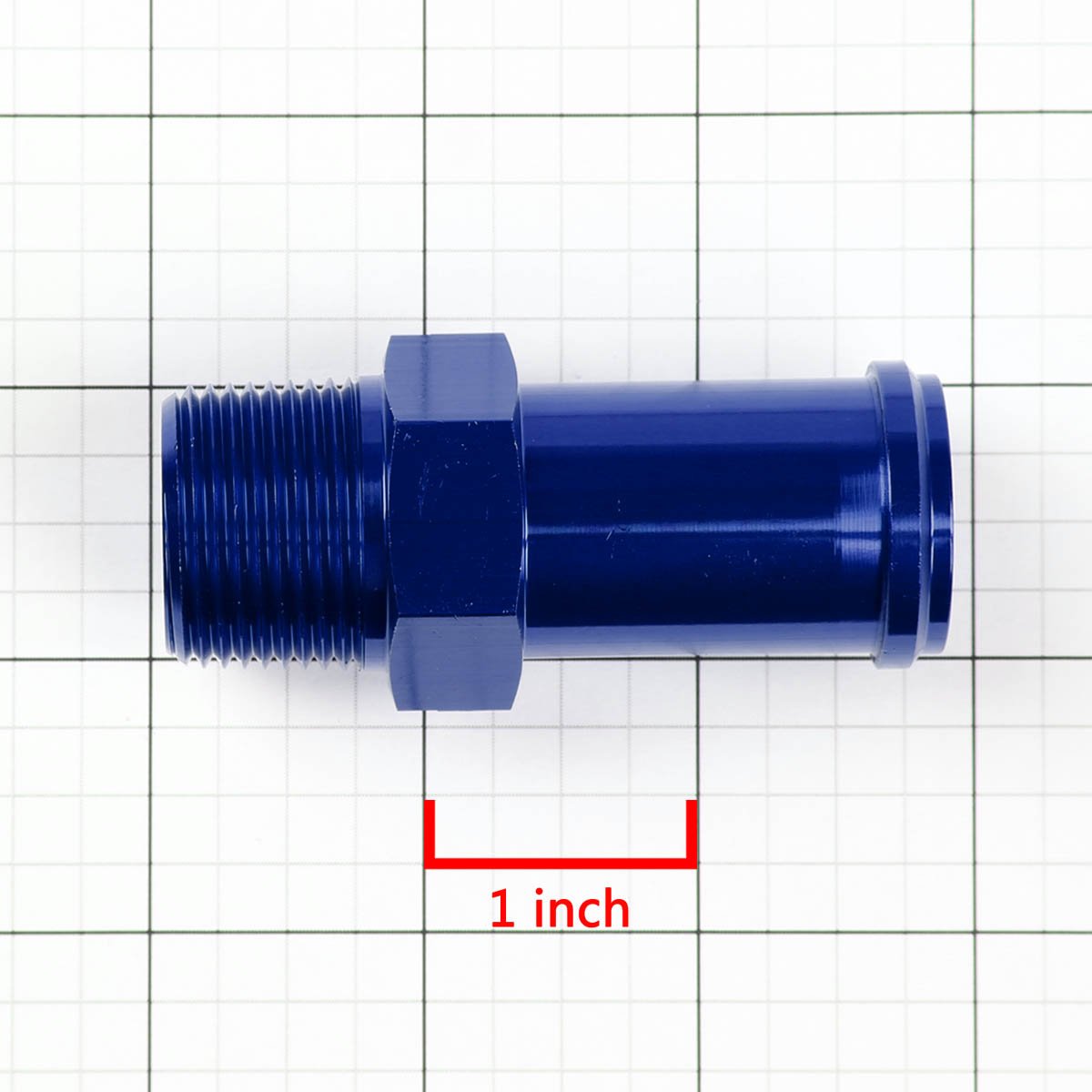 Auto Dynasty 3/4 Inches Npt Male Straight To 1 Inch Hose Port Nipple Aluminum Finish Adapter (Blue)