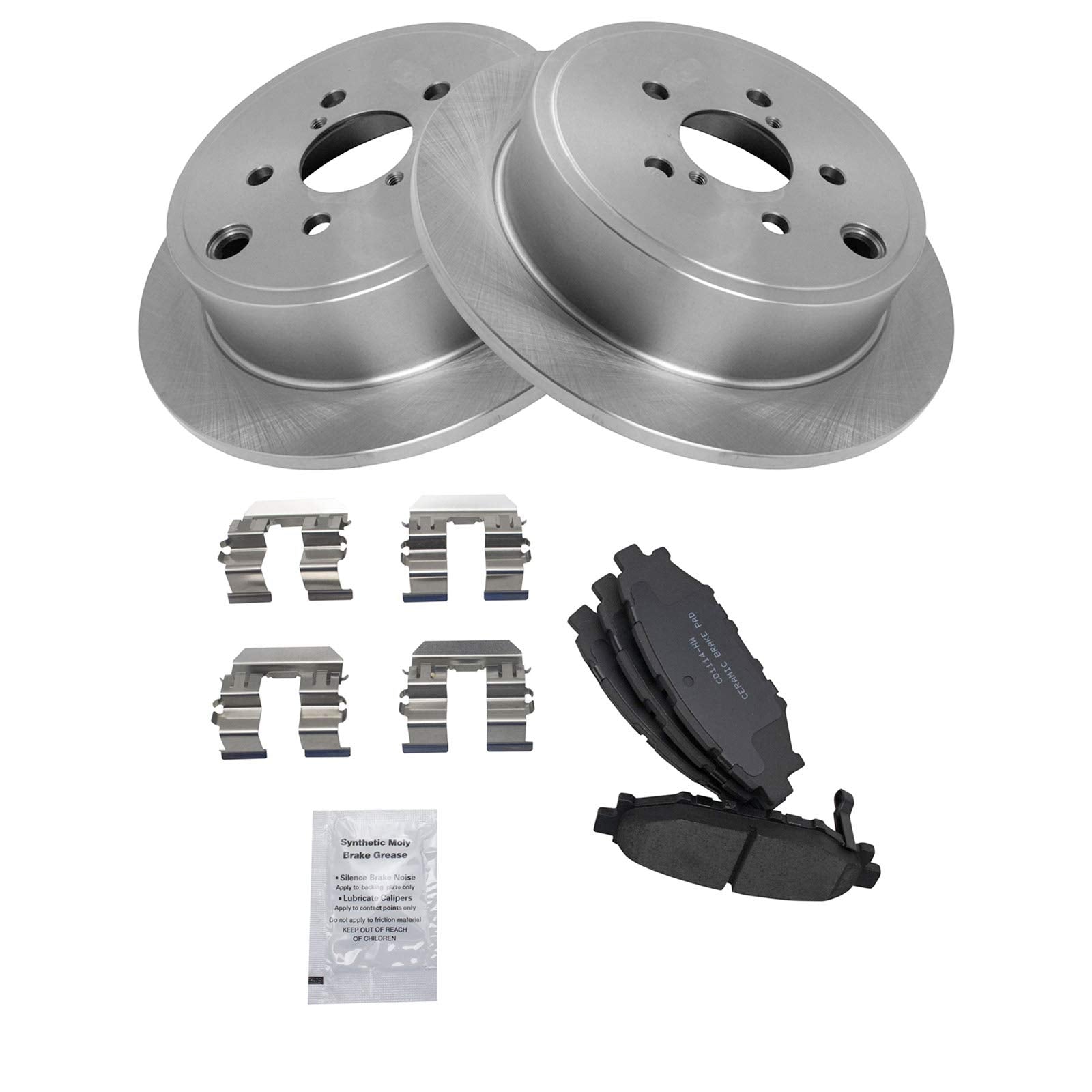 Trq Rear Brake Pad & Rotor Kit Brake Pads Brake Rotor Ceramic Compatible With 2009-2013 Subaru Forester 2008-2014 Impreza 2010-2