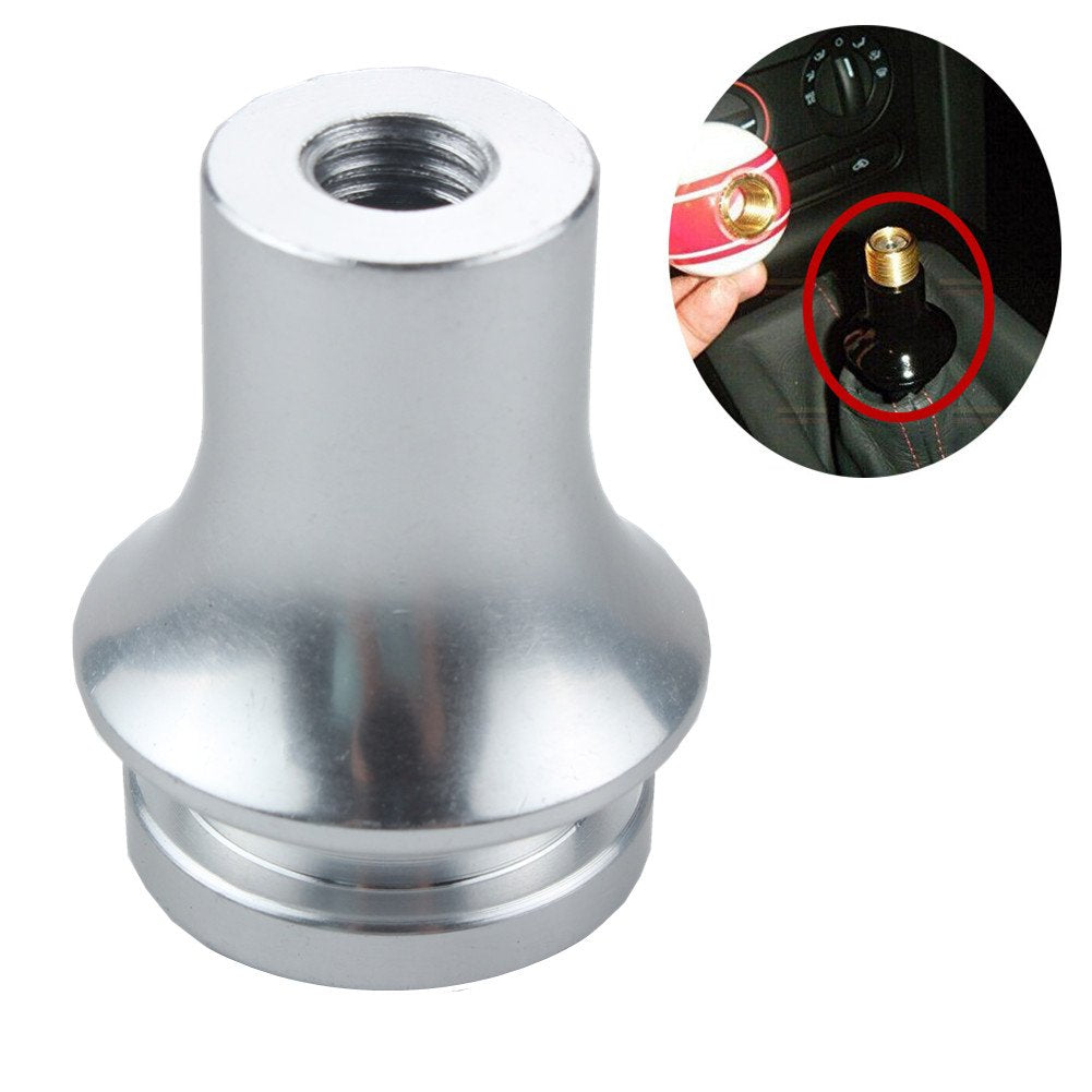 Dewhel Shift Knob Boot Retainer/Adapter For Manual Gear Shifter Lever 10X1.25 (Silver)
