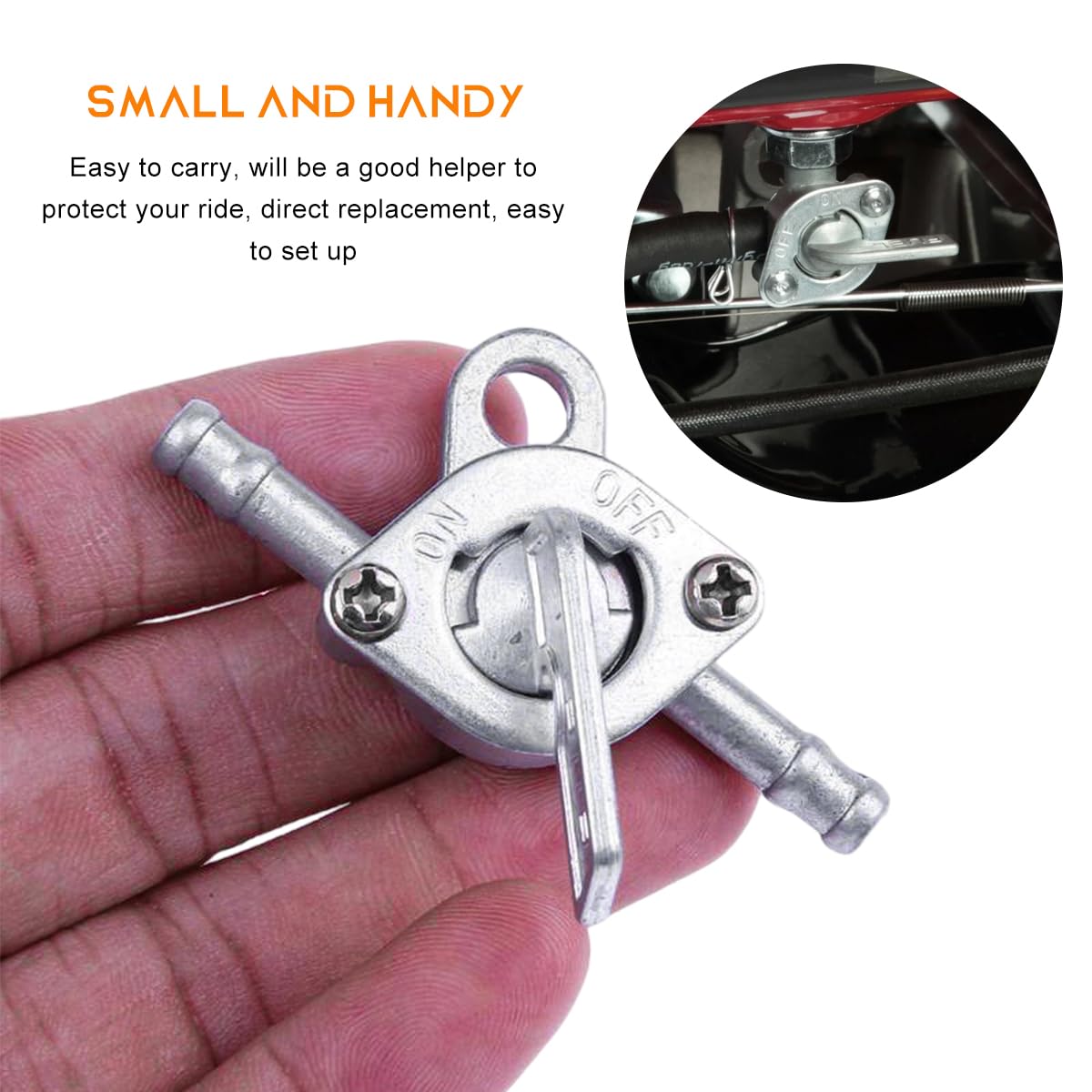 Wevdn 2 PCS Inline Fuel Tank Tap Valve, 6mm Motorcycle Inline Gas Fuel Petcock Shut Off Switch, Fuel Tank Tap Valve On-Off Switc