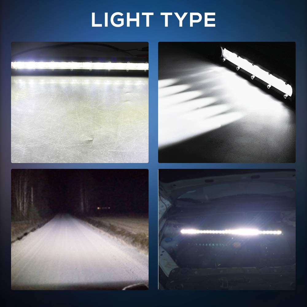 Co Light Led Light Bar Single 50 Inch Slim Single Row Lightbar Driving Combo Beam Off Road Work Lights With Mounting Brackets &