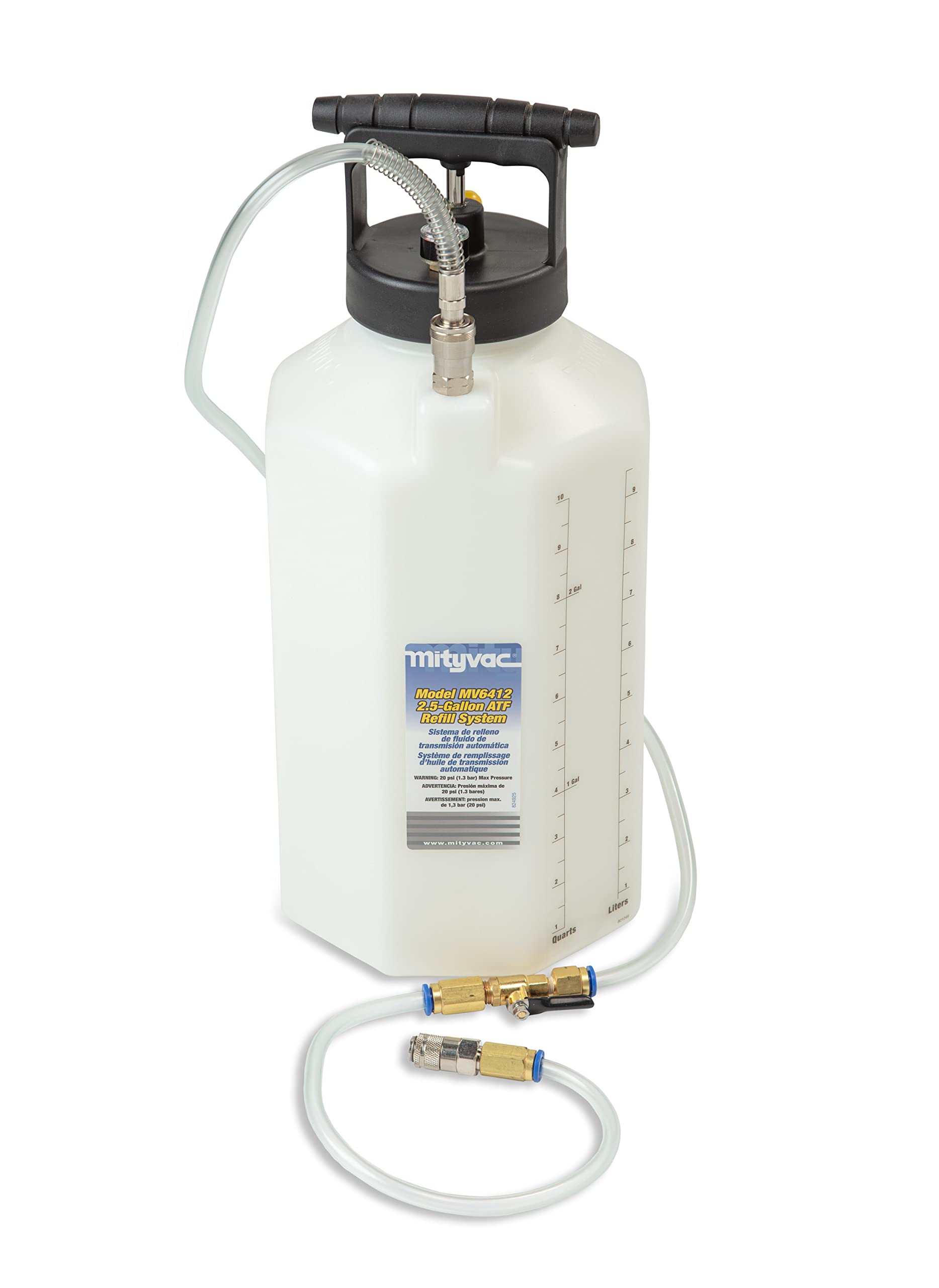 Mityvac MV6412 ATF Pneumatic Refill System; Air Operated, Services Sealed Automatic Transmissions with up to 2.5 Gallons of Flui