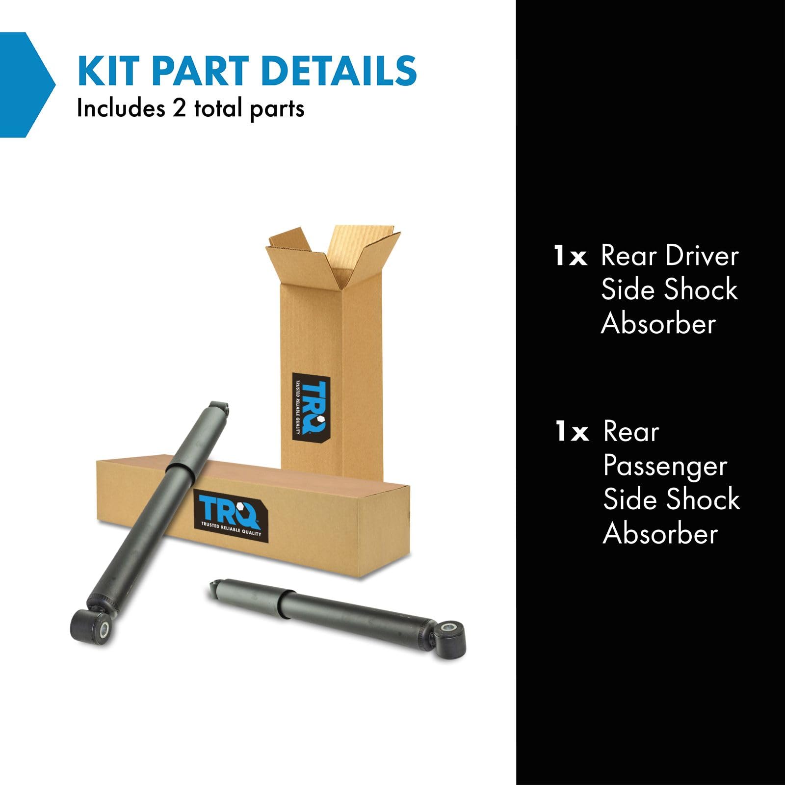 Trq Rear Shock Absorber Set Compatible With 2009-2013 Mazda 6