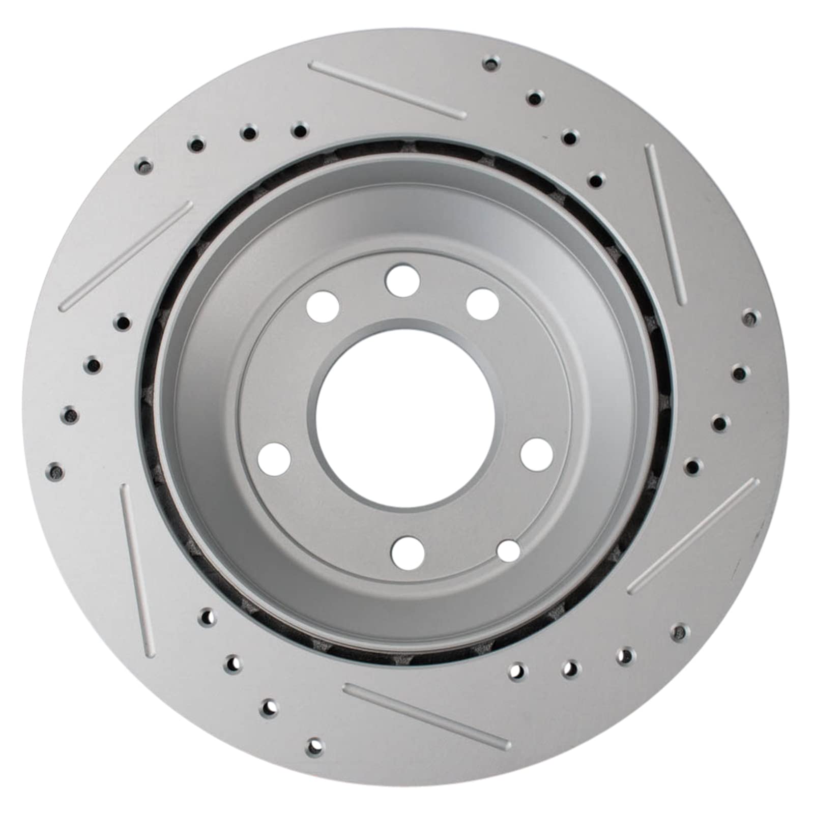 Trq Rear Performance Brake Rotors Set Vented Premium G-Coated Cross Drilled & Slotted Compatible With 2007-2015 Audi Q7 2003-201