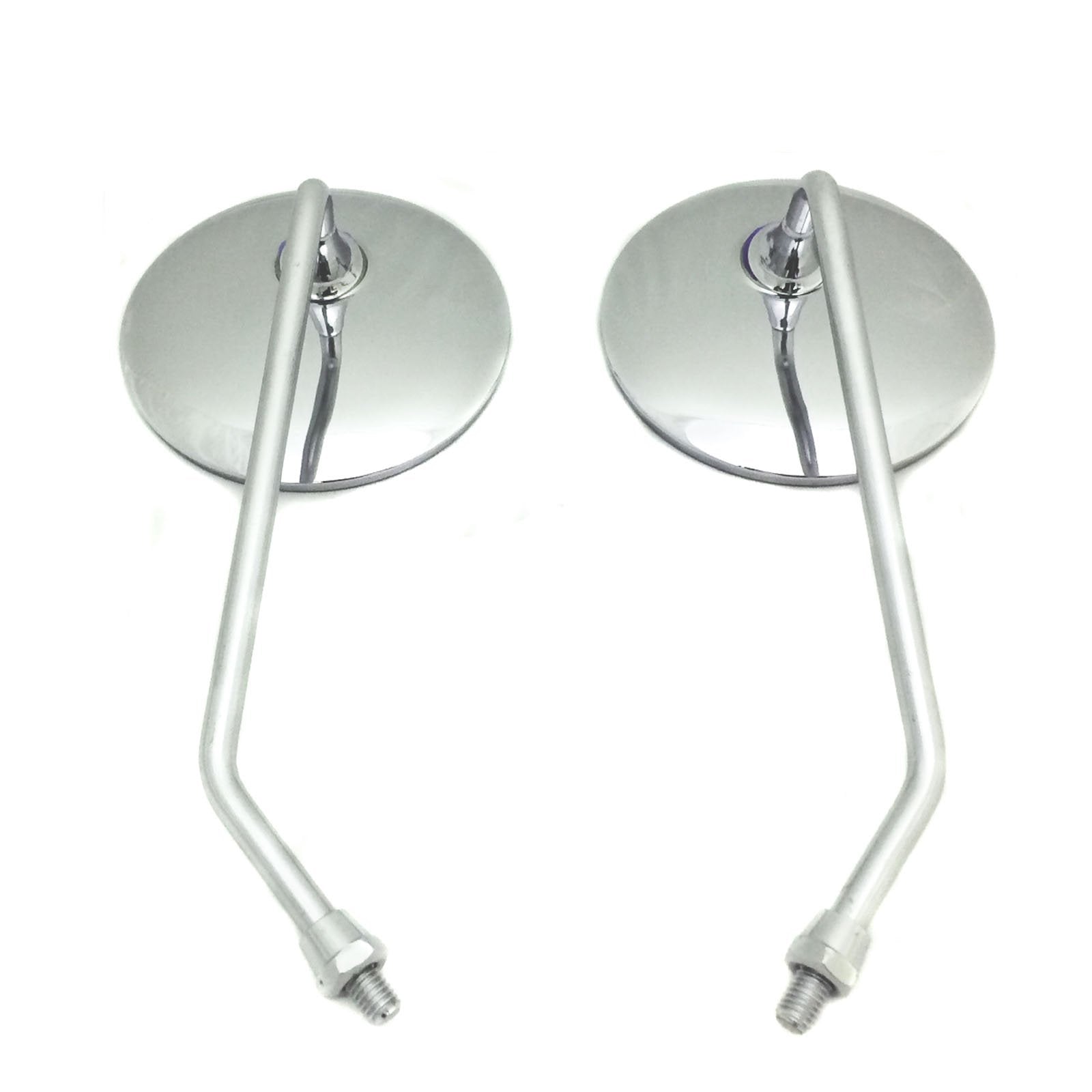 MMG Adjustable Mirror Set, 8mm RH/RH Thread, Chrome Round Shape, Motorcycle Scooter (0514)