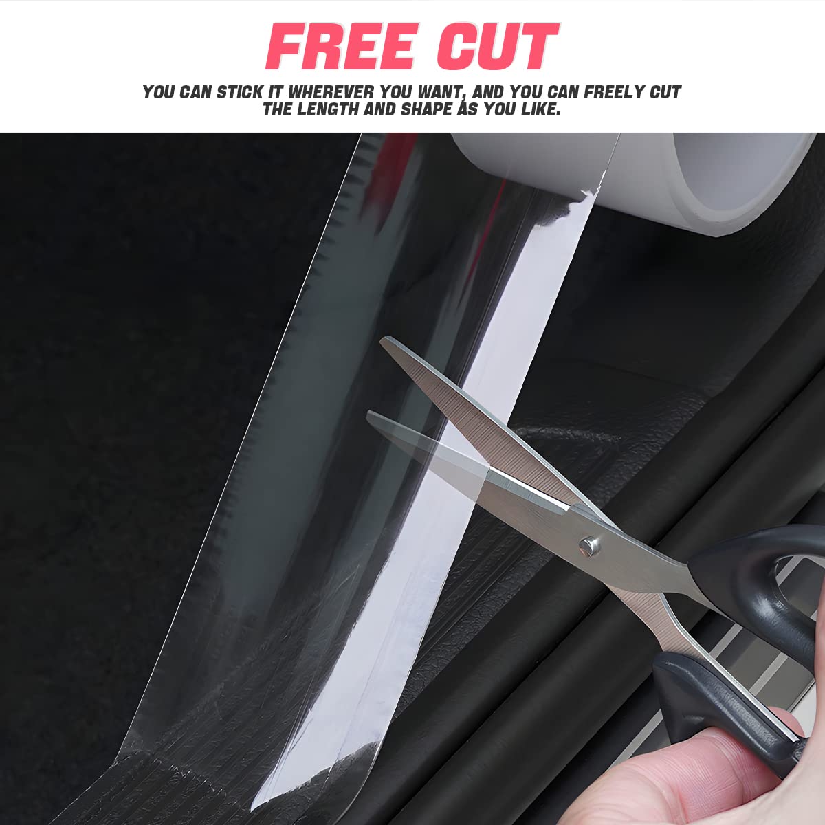 Blau Grun Car Door Entry Guard, Clear Trim Guard/Cover For Car Door Sill, Edge, Rear Bumper, Anti-Collision Protector Film Universal For Most Cars, Vehicles, Suvs (2.7"X394", Transparent)