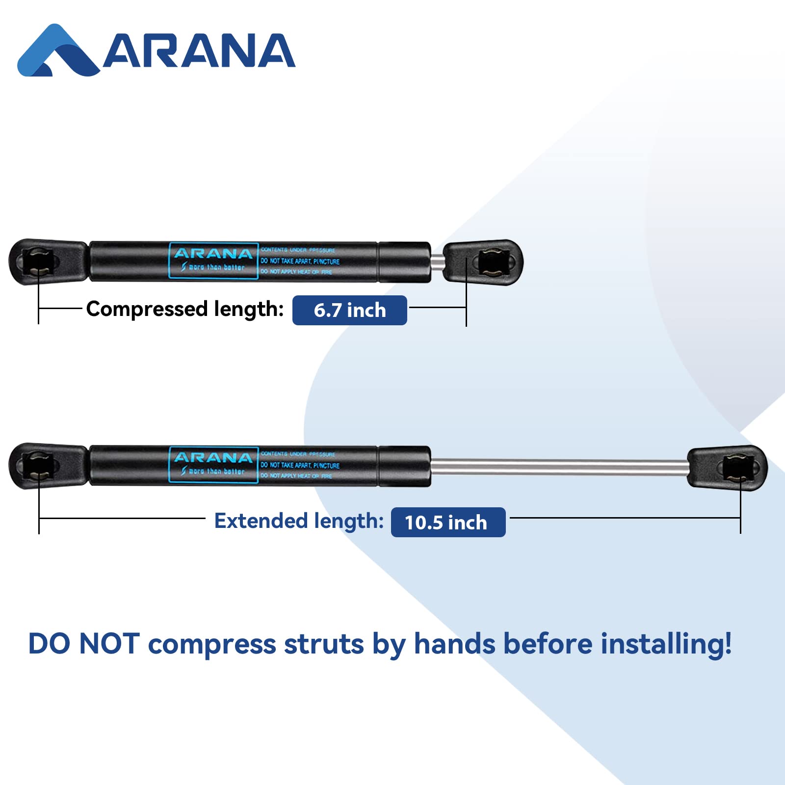 ARANA C16-03213 10 inch 13 Lb/58N Gas Struts Spring Shocks C1603213 10 inch 13Lb Lift Support for Cabinet Toy Tool Box Lid Cover